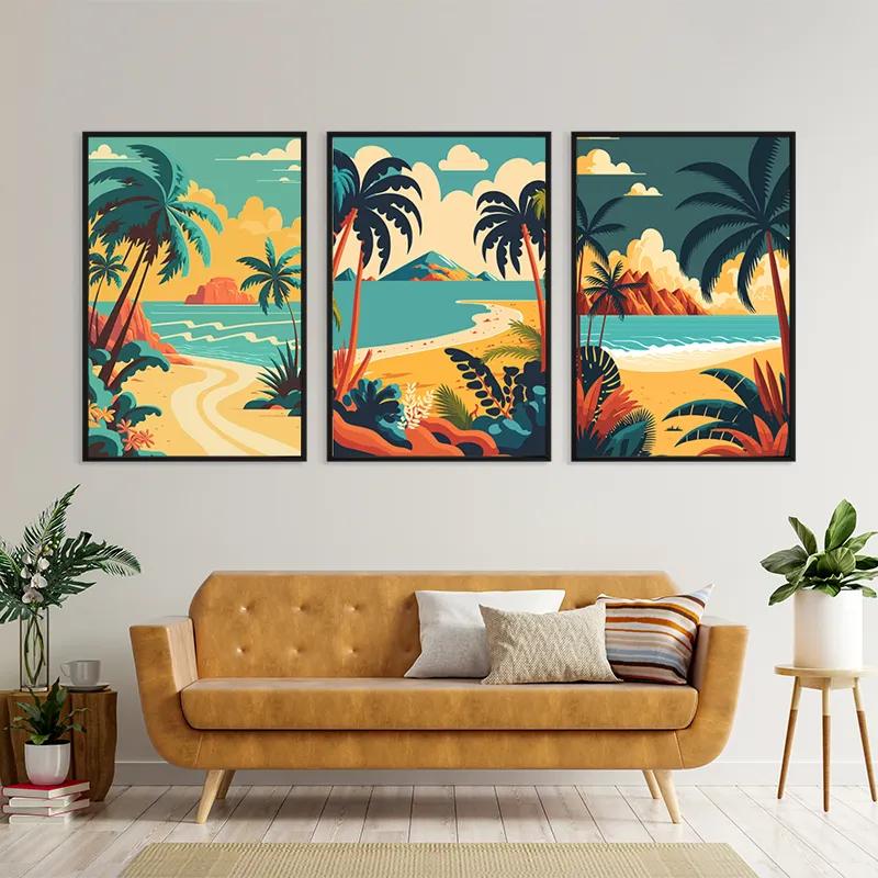 többrészes vászonkép Beach Palm mockup 4