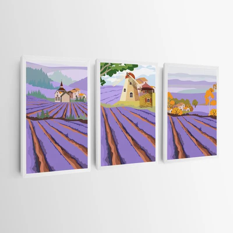 többrészes vászonkép Purple Rural Field mockup 0