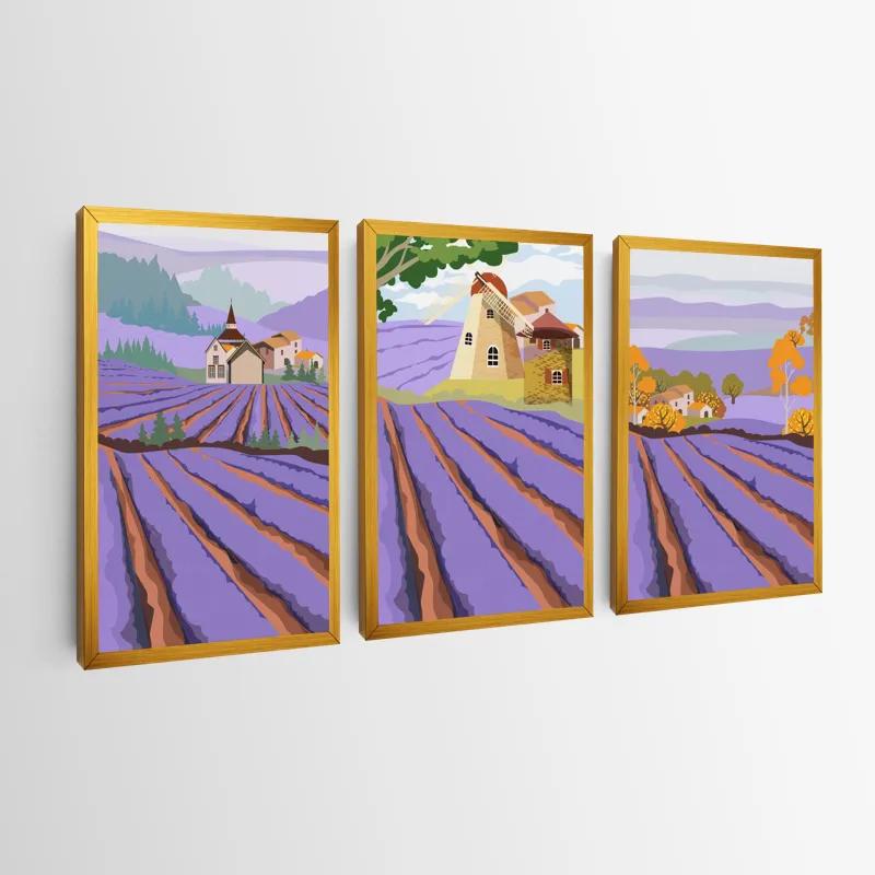 többrészes vászonkép Purple Rural Field mockup 0