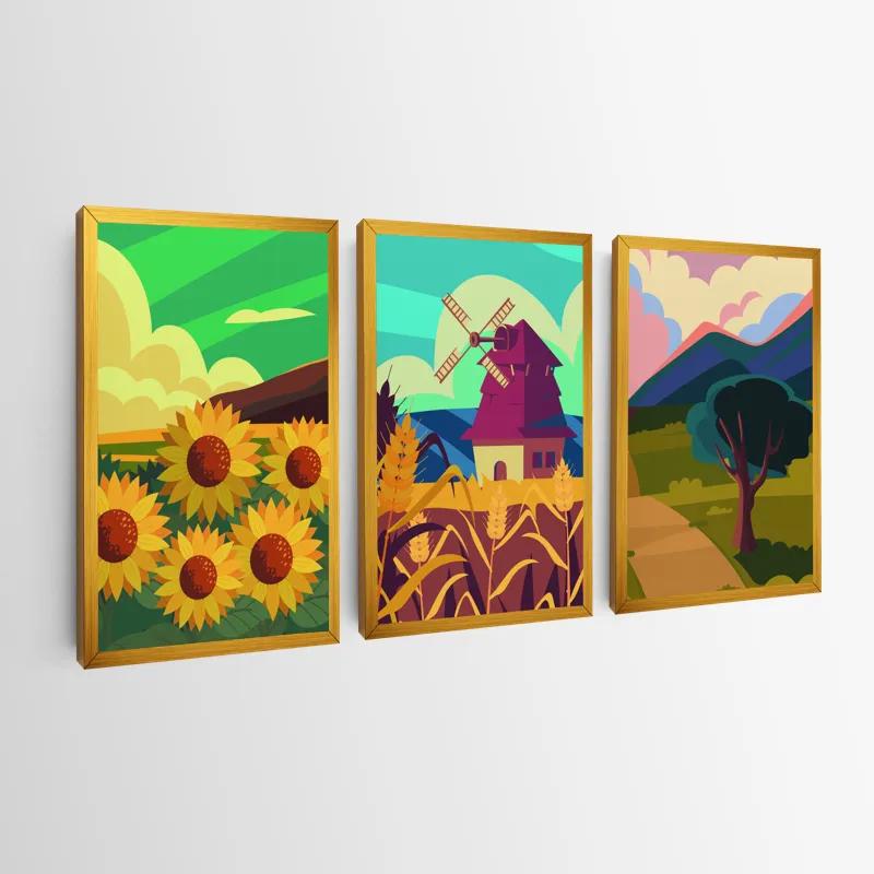 többrészes vászonkép Ruralrt Set mockup 0