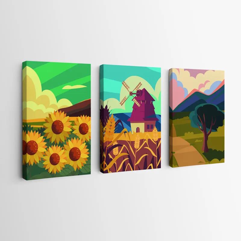 többrészes vászonkép Ruralrt Set mockup 0