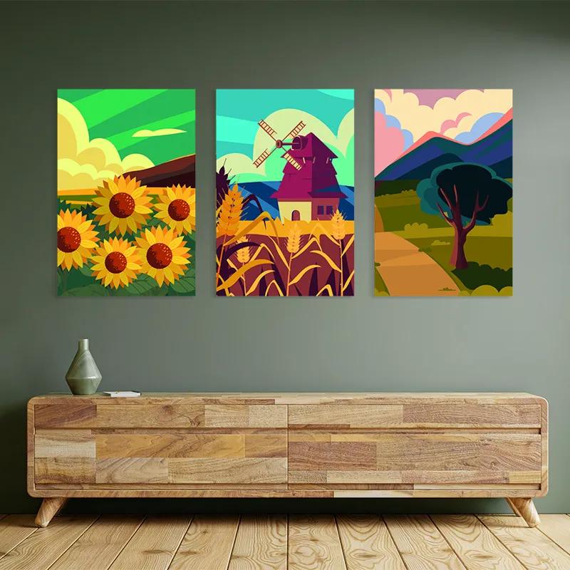 többrészes vászonkép Ruralrt Set mockup 2