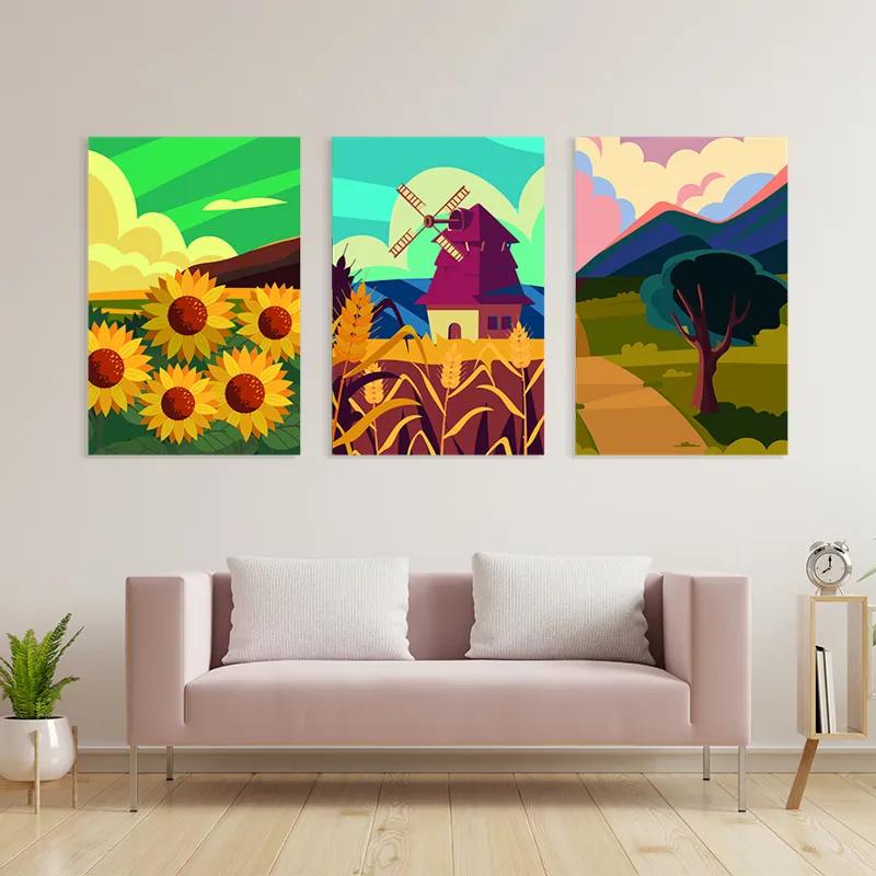 többrészes vászonkép Ruralrt Set mockup 3