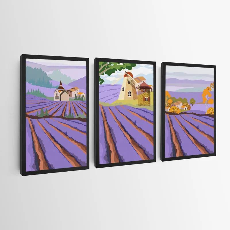 többrészes vászonkép Purple Rural Field mockup 0