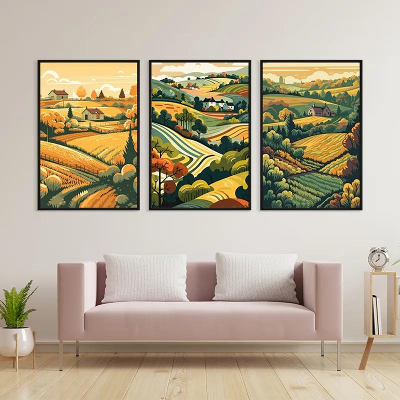 többrészes vászonkép Farm Set mockup 3