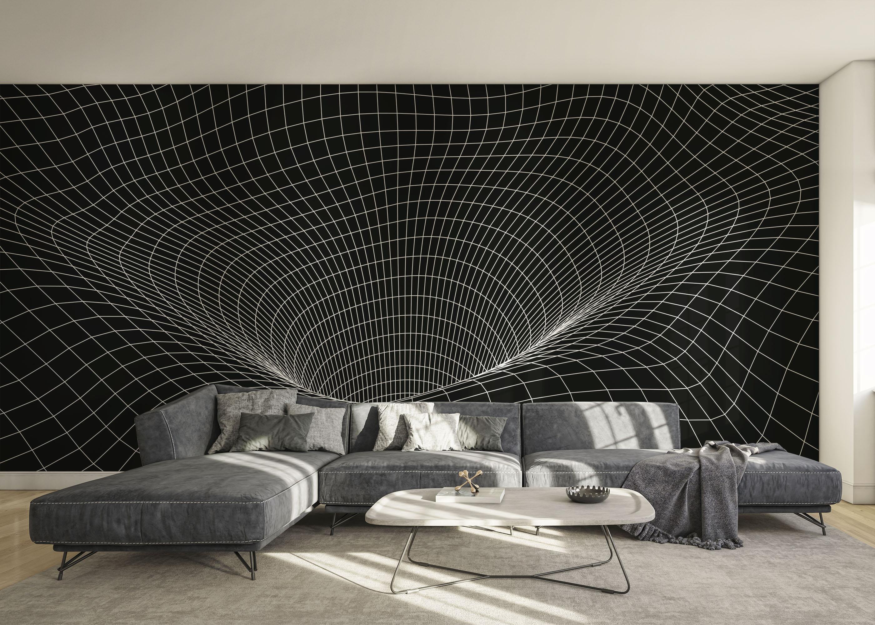 Fotótapéta Black 3d Hole Line mockup 0