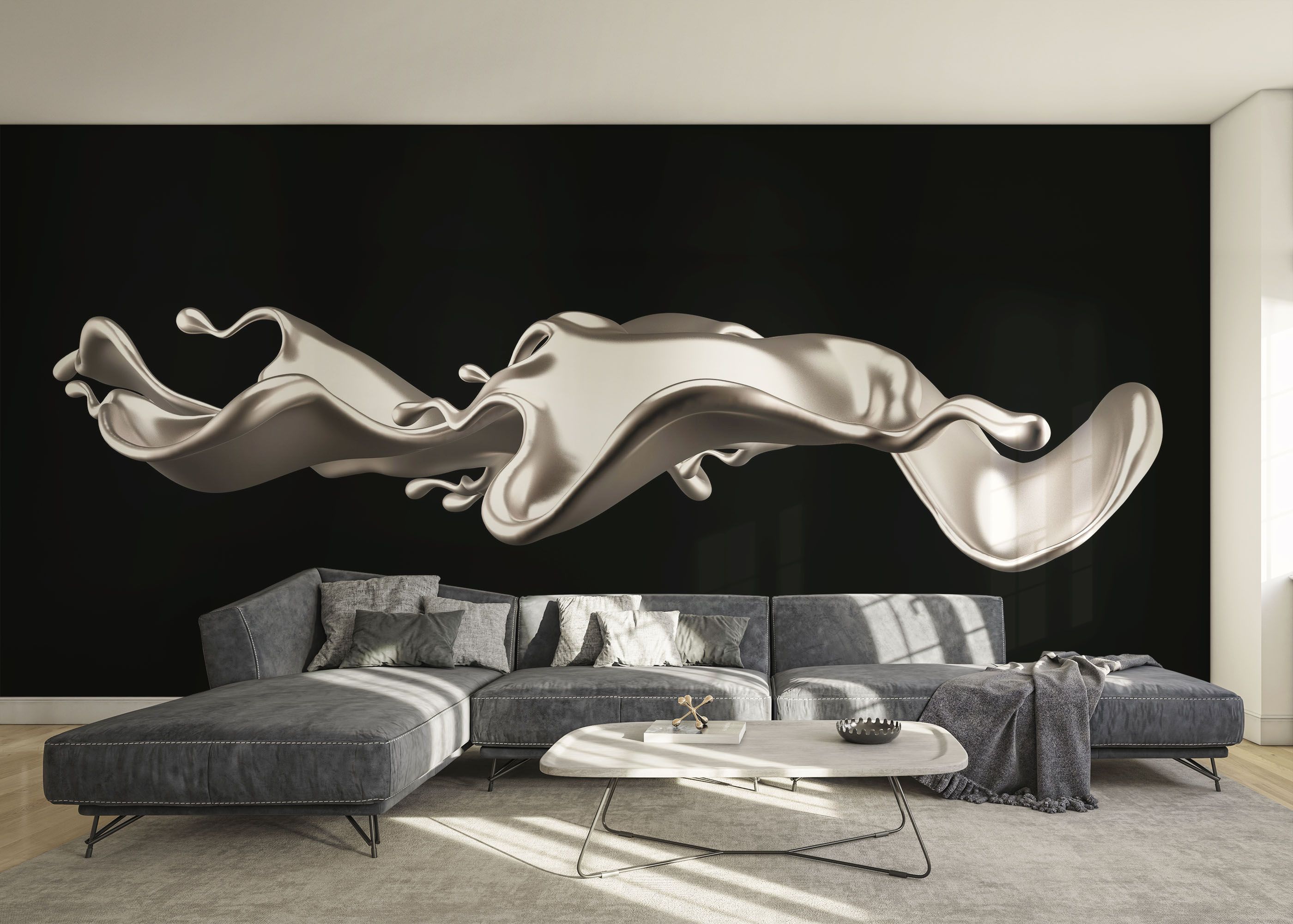 Elegant Silver Liquid mockup 0