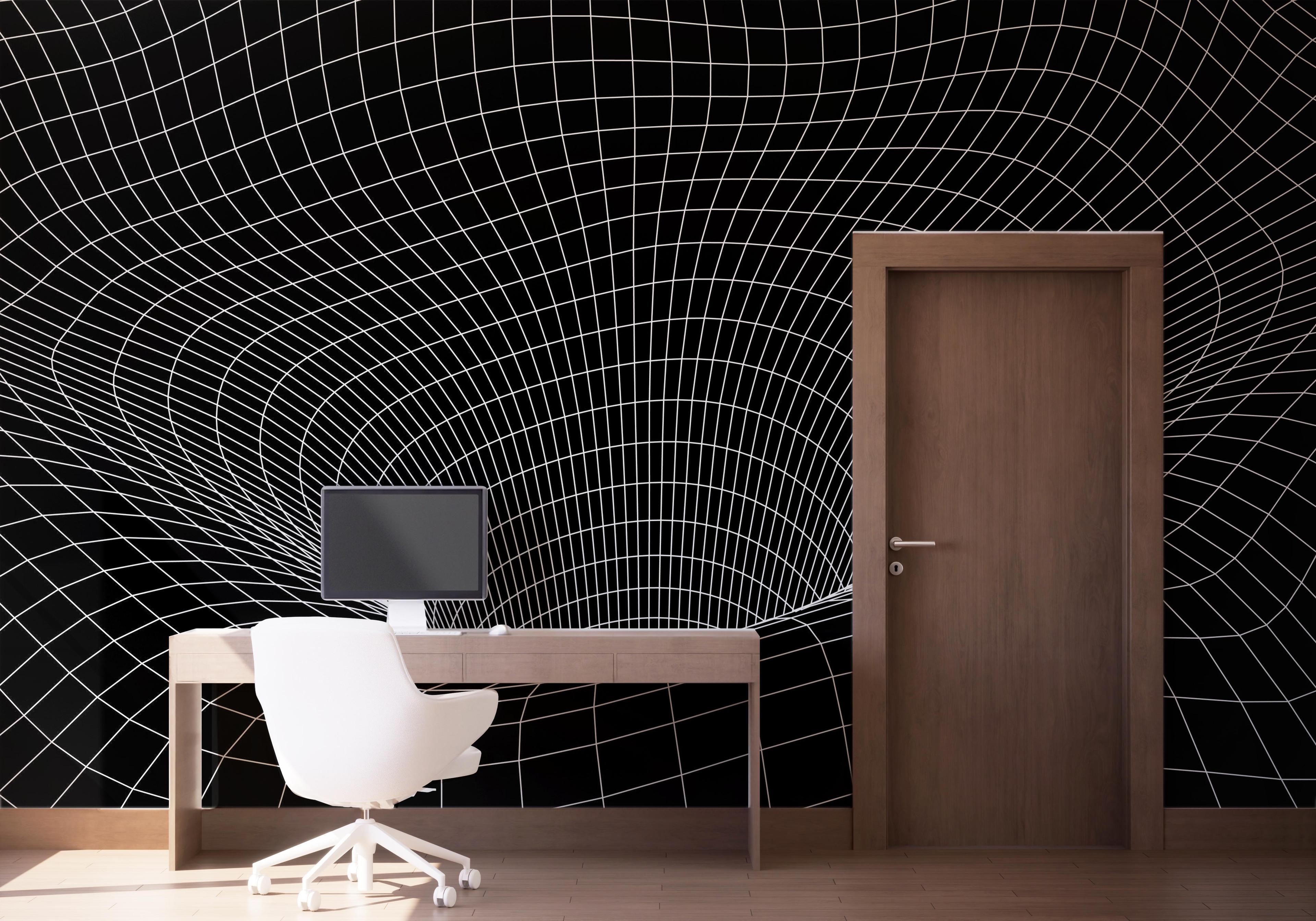 Fotótapéta Black 3d Hole Line mockup 1