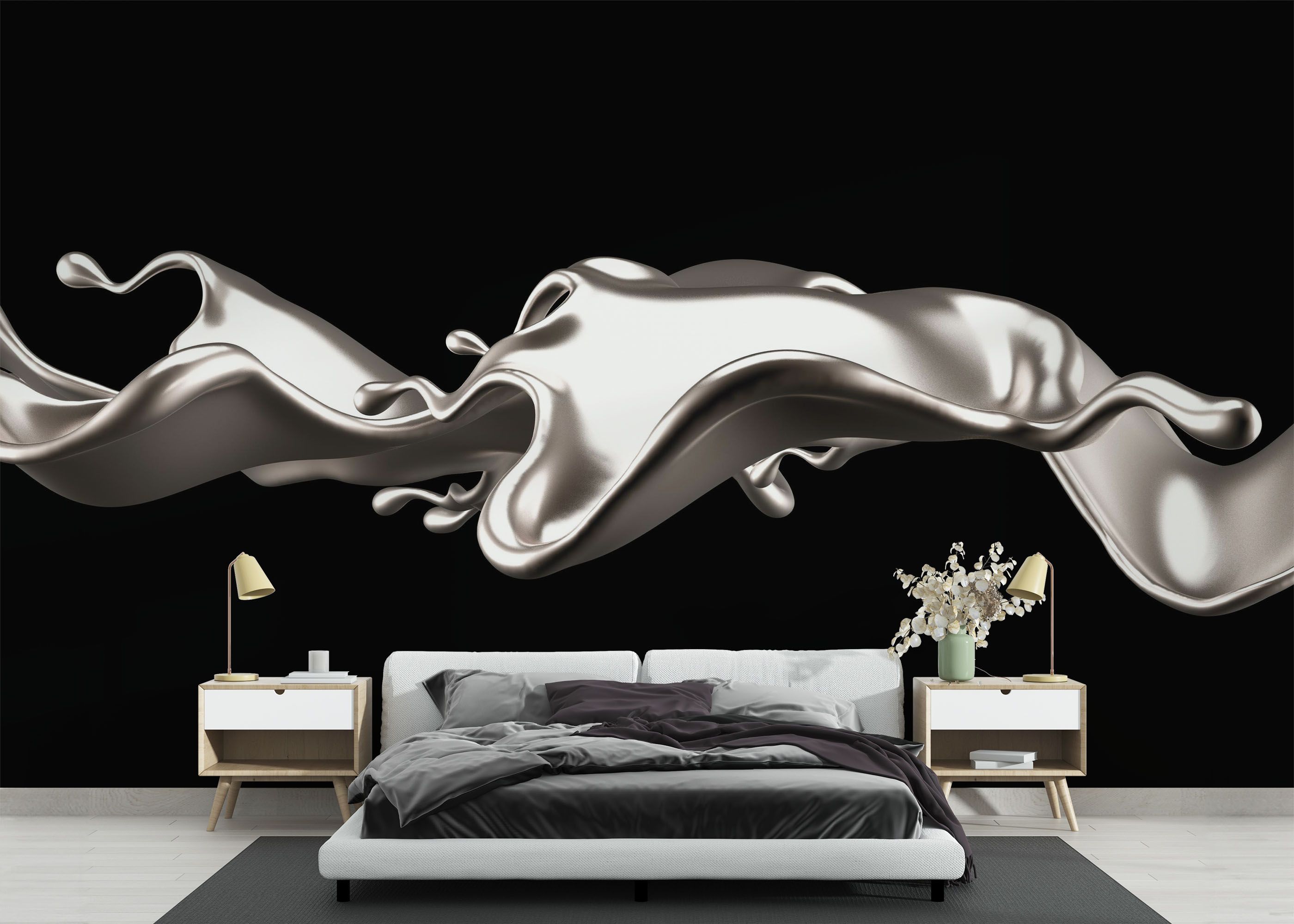 Elegant Silver Liquid mockup 3