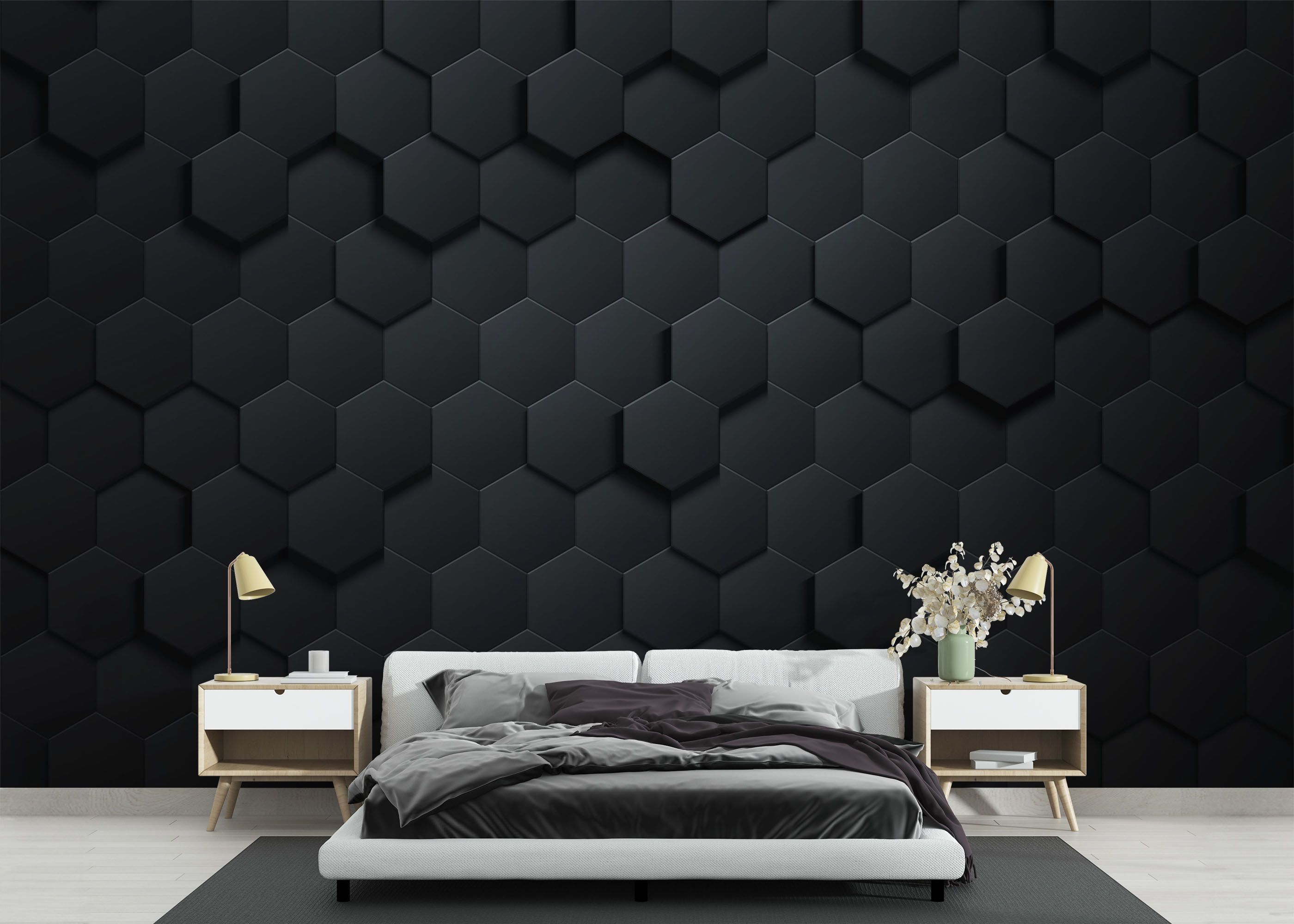 Hexagon 3d Black Art mockup 3
