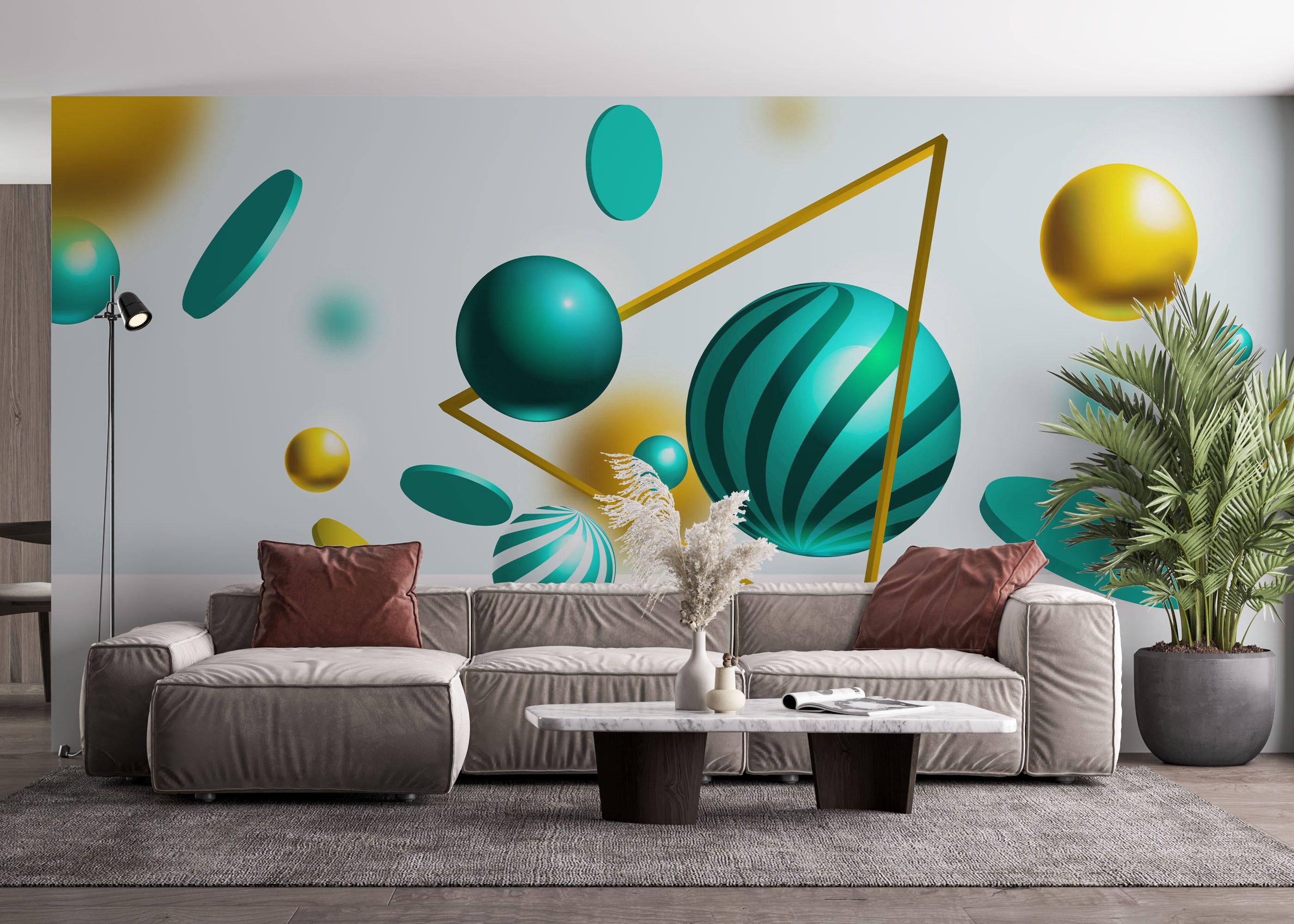 Floating Green Balls mockup 4