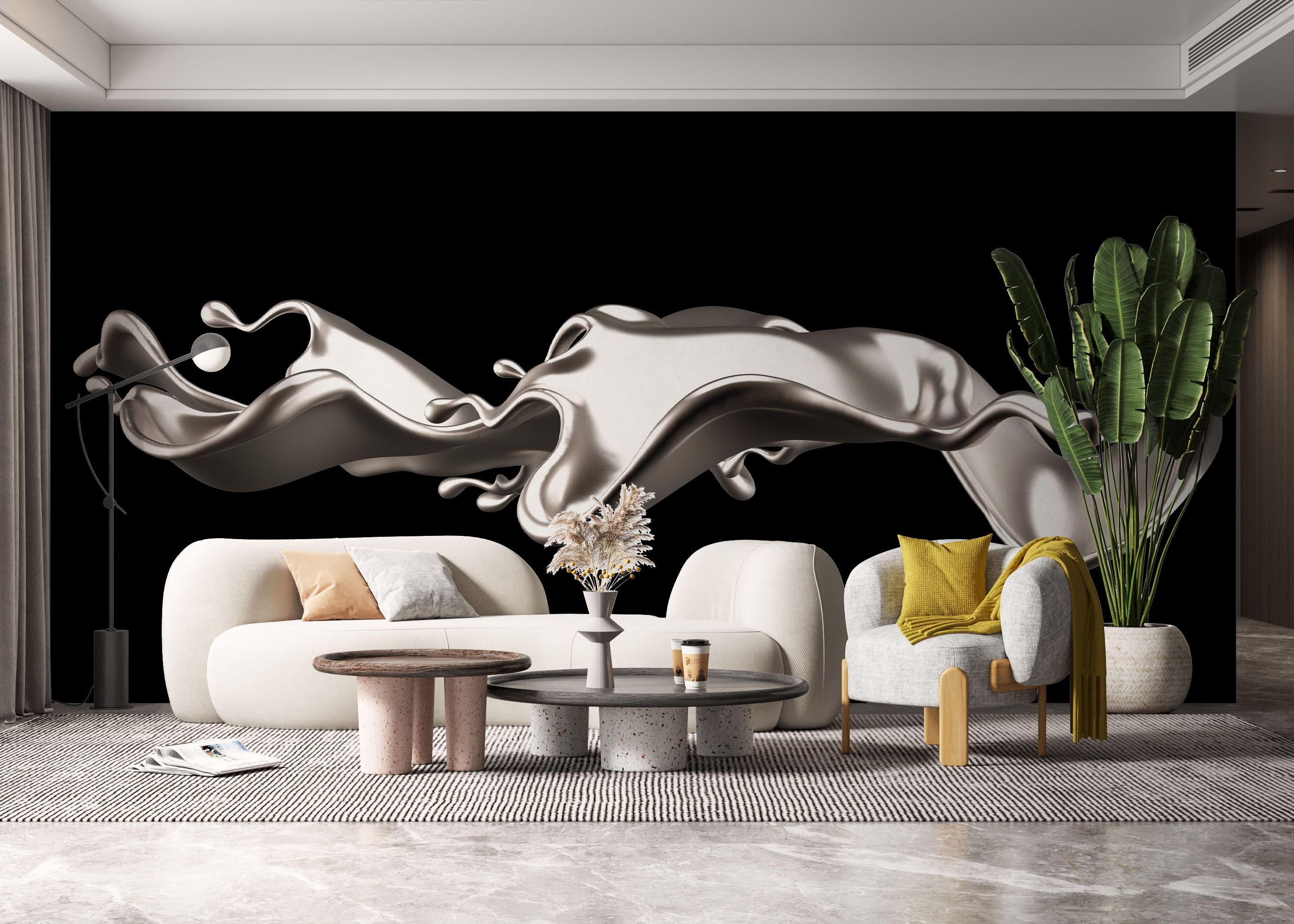 Elegant Silver Liquid mockup 6