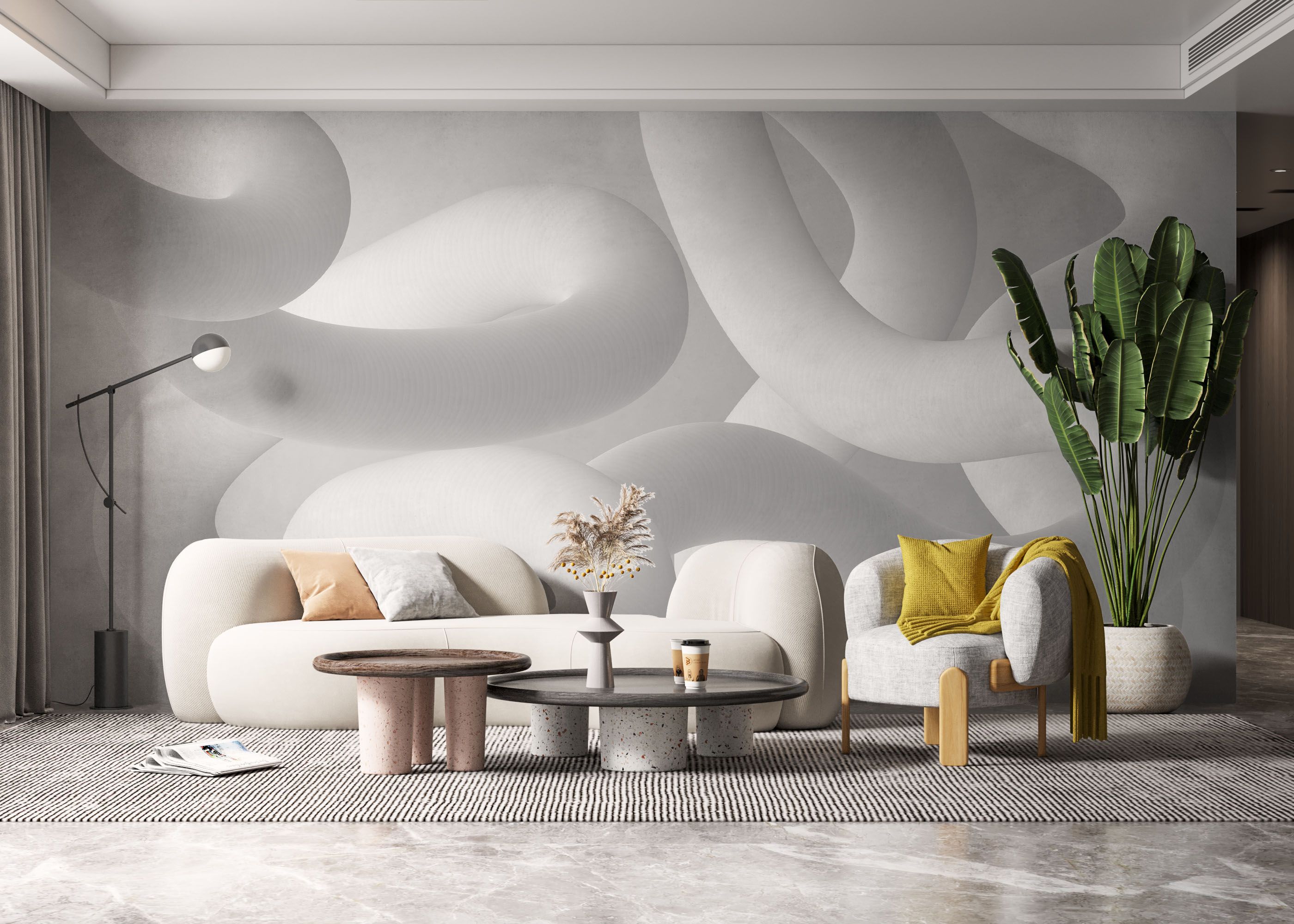 White Grey 3d Line mockup 6