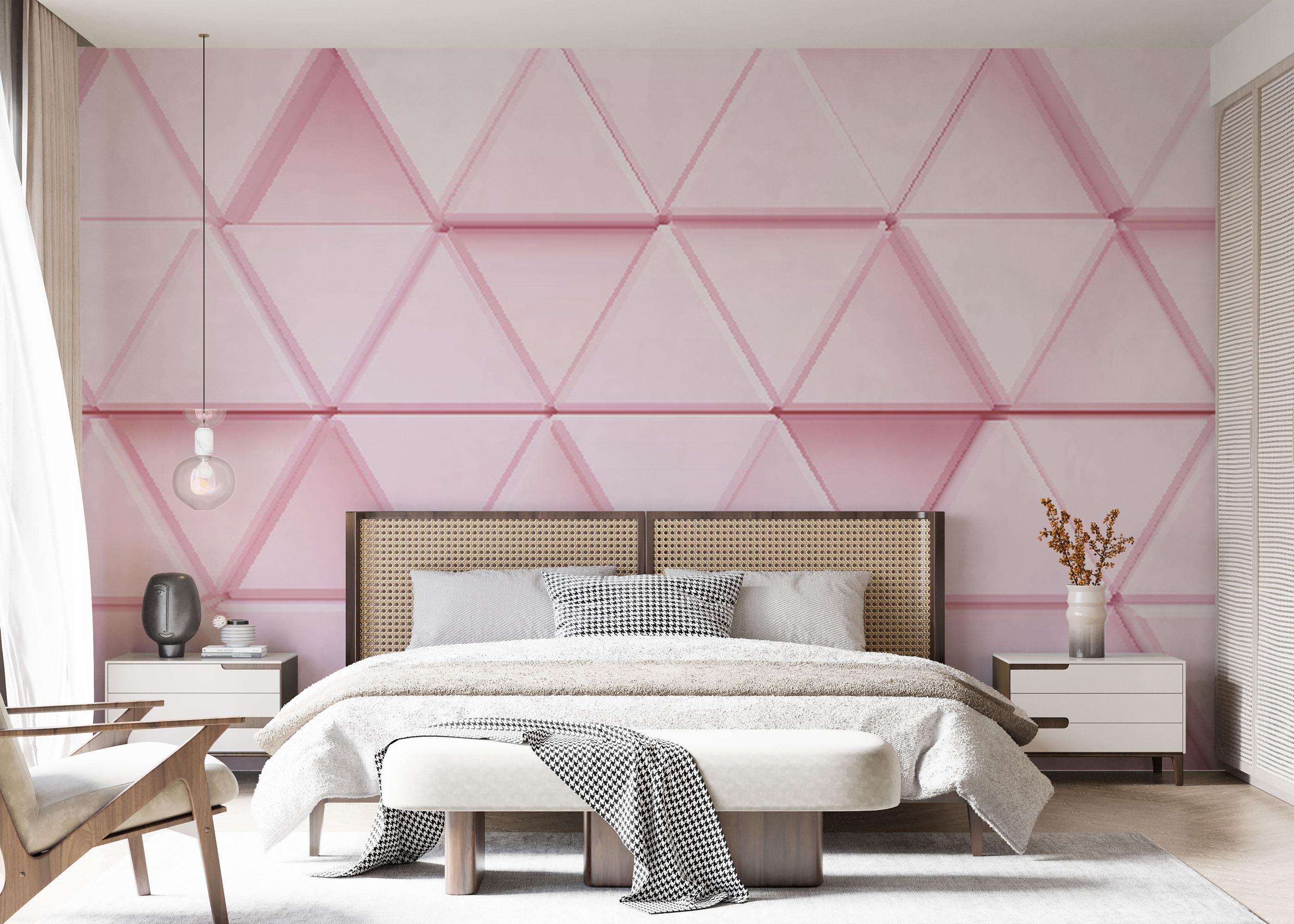 Fotótapéta Pink 3d Triangle mockup 7