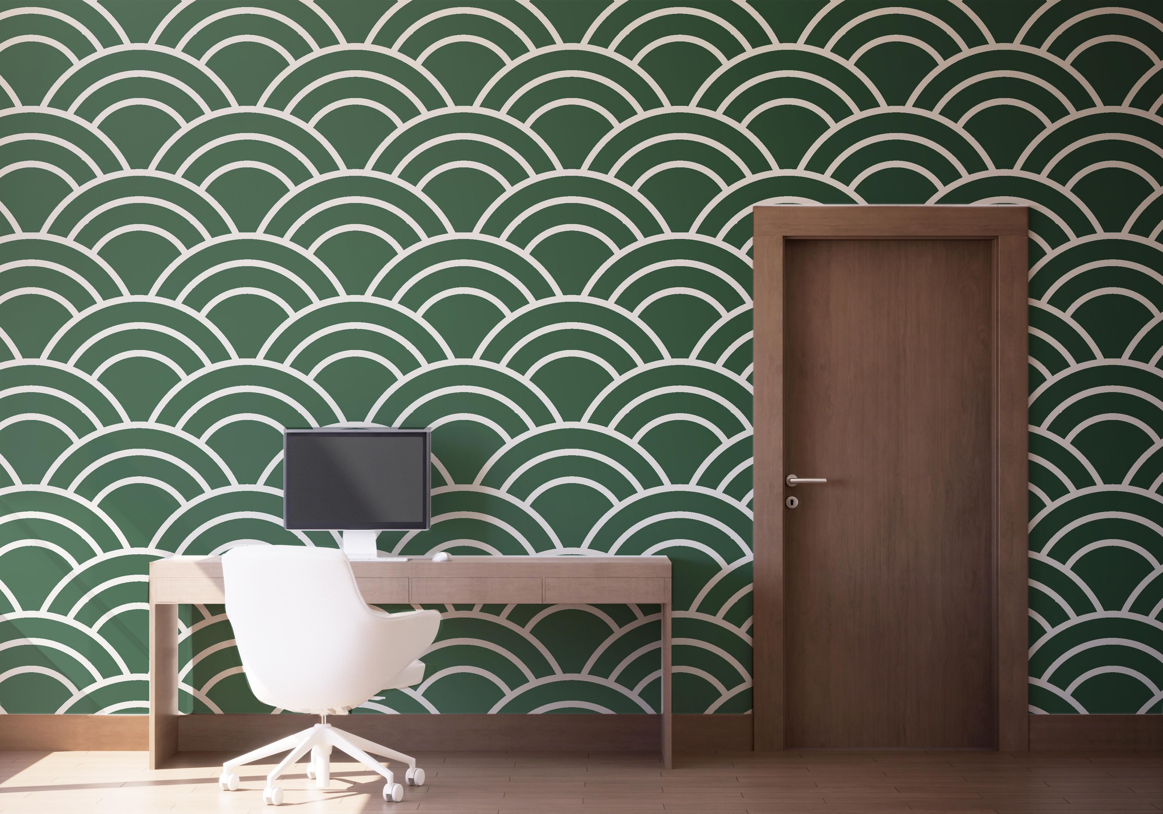 Green Semicircle Pattern mockup 1