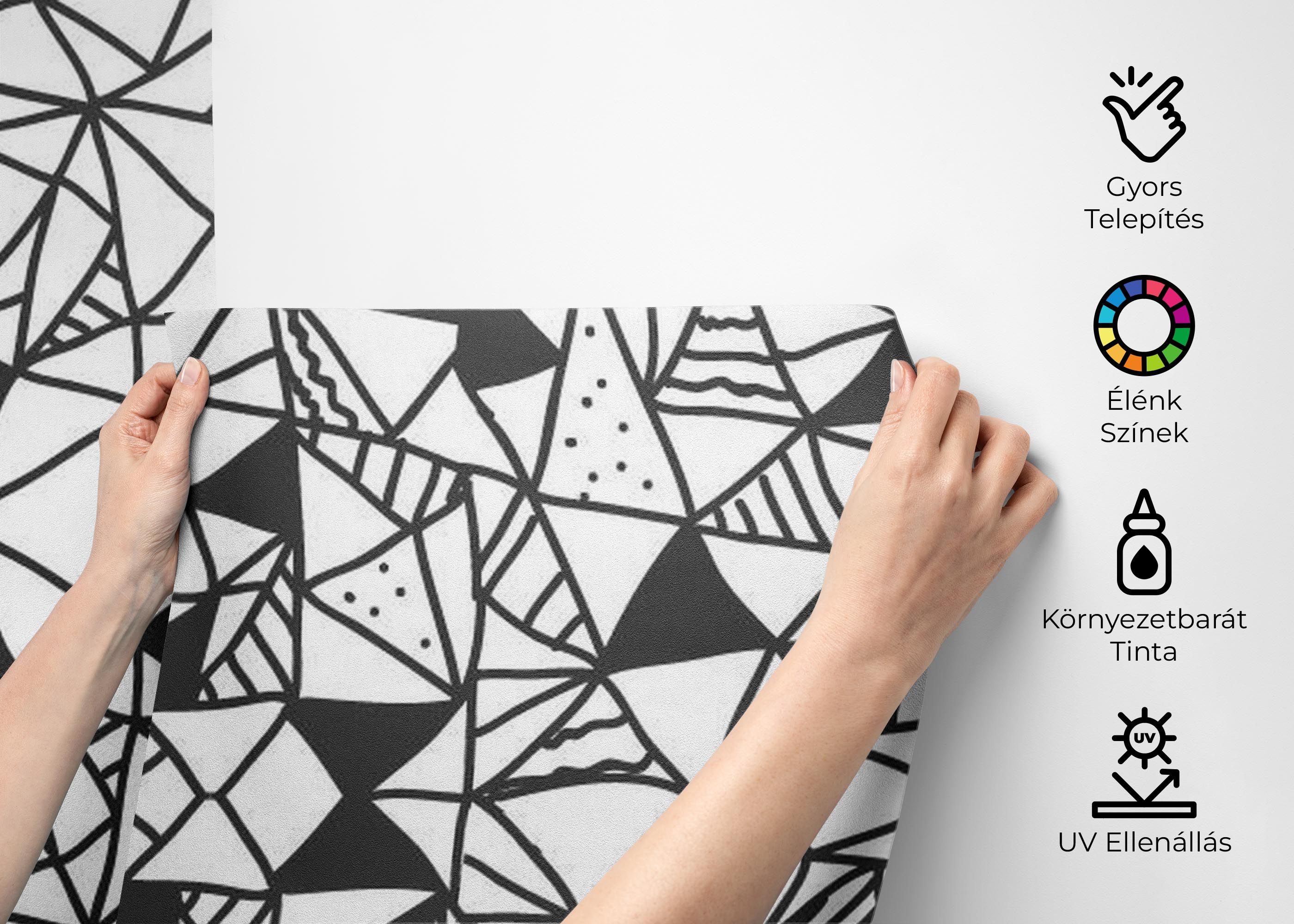 Black Triangles Pattern mockup 2