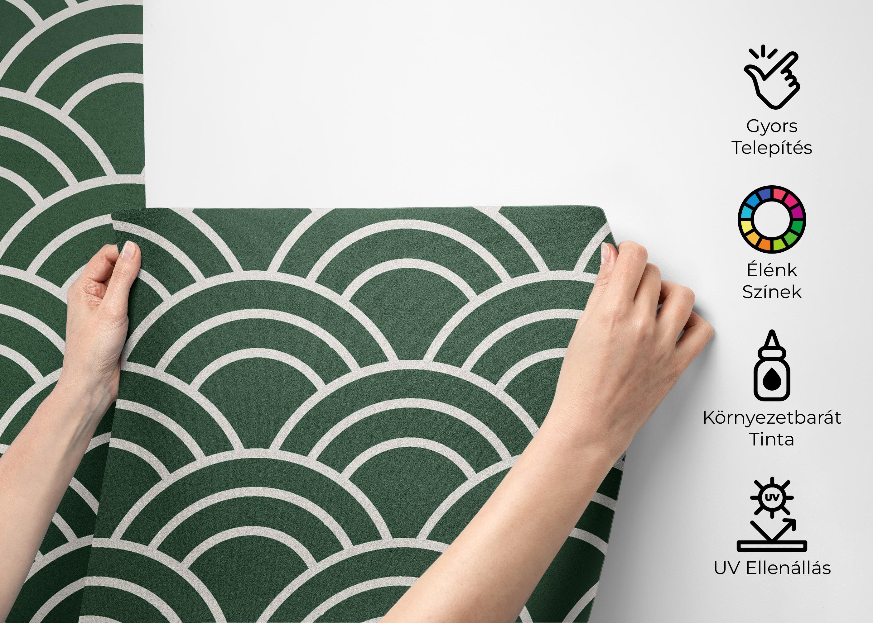 Green Semicircle Pattern mockup 2