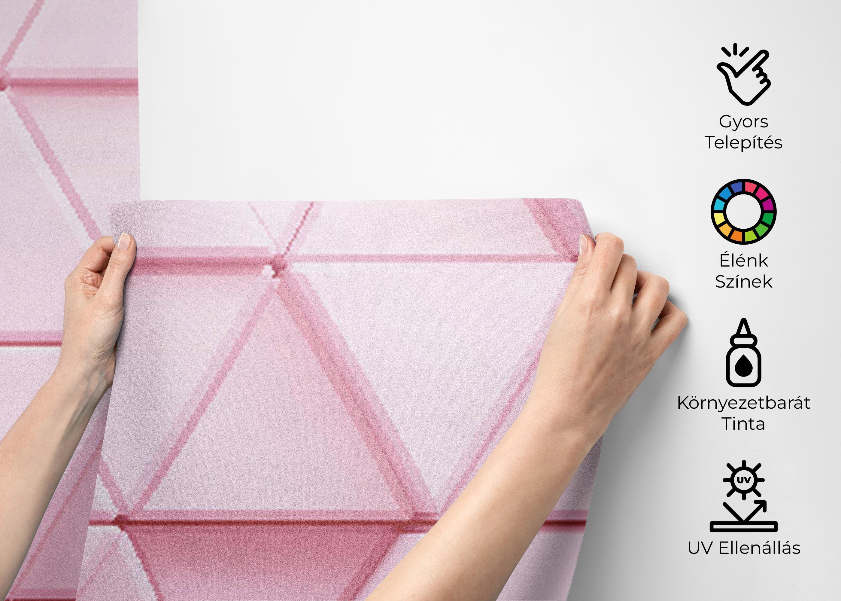 Fotótapéta Pink 3d Triangle mockup 2
