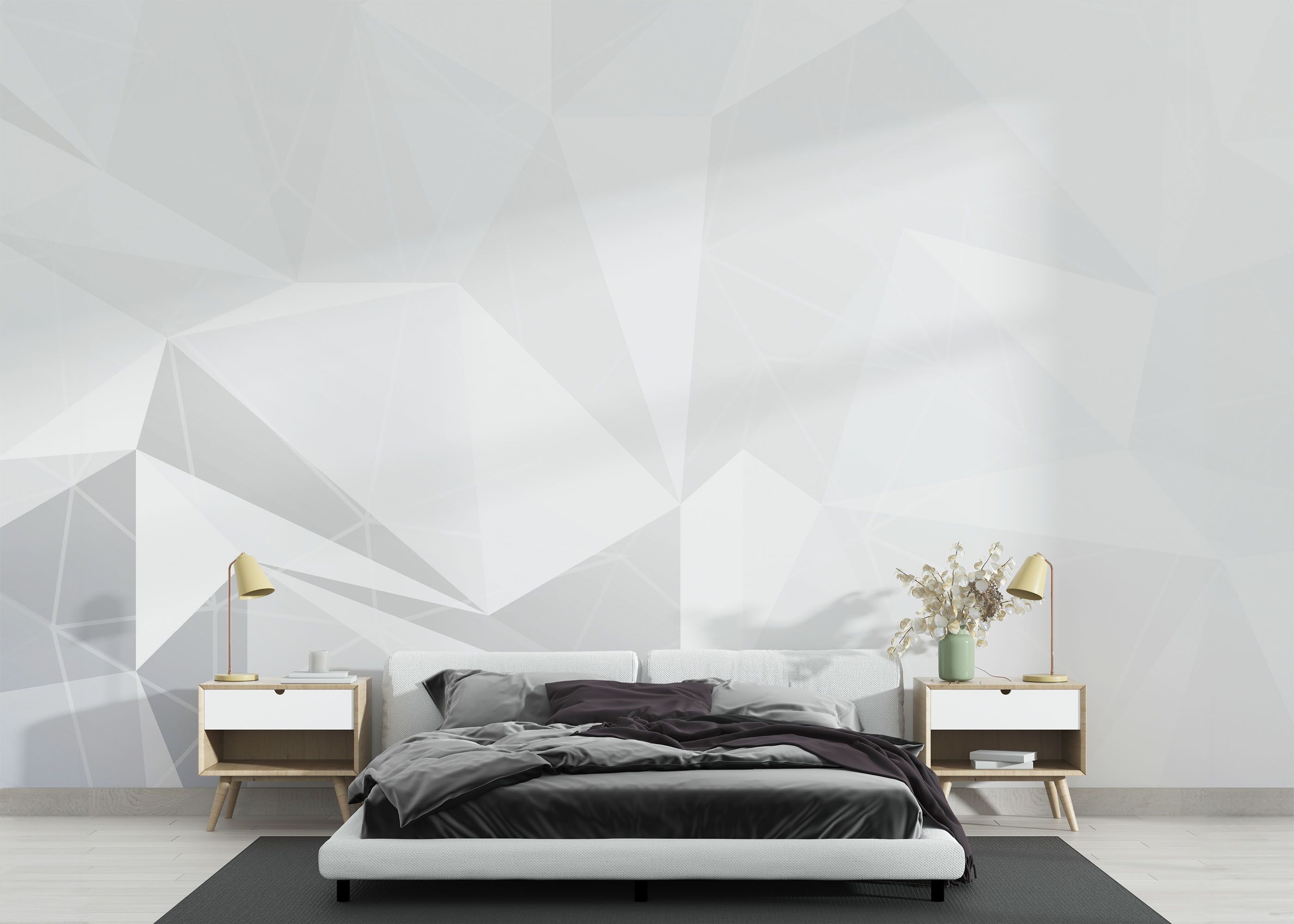 Grey Triangle Wall mockup 3