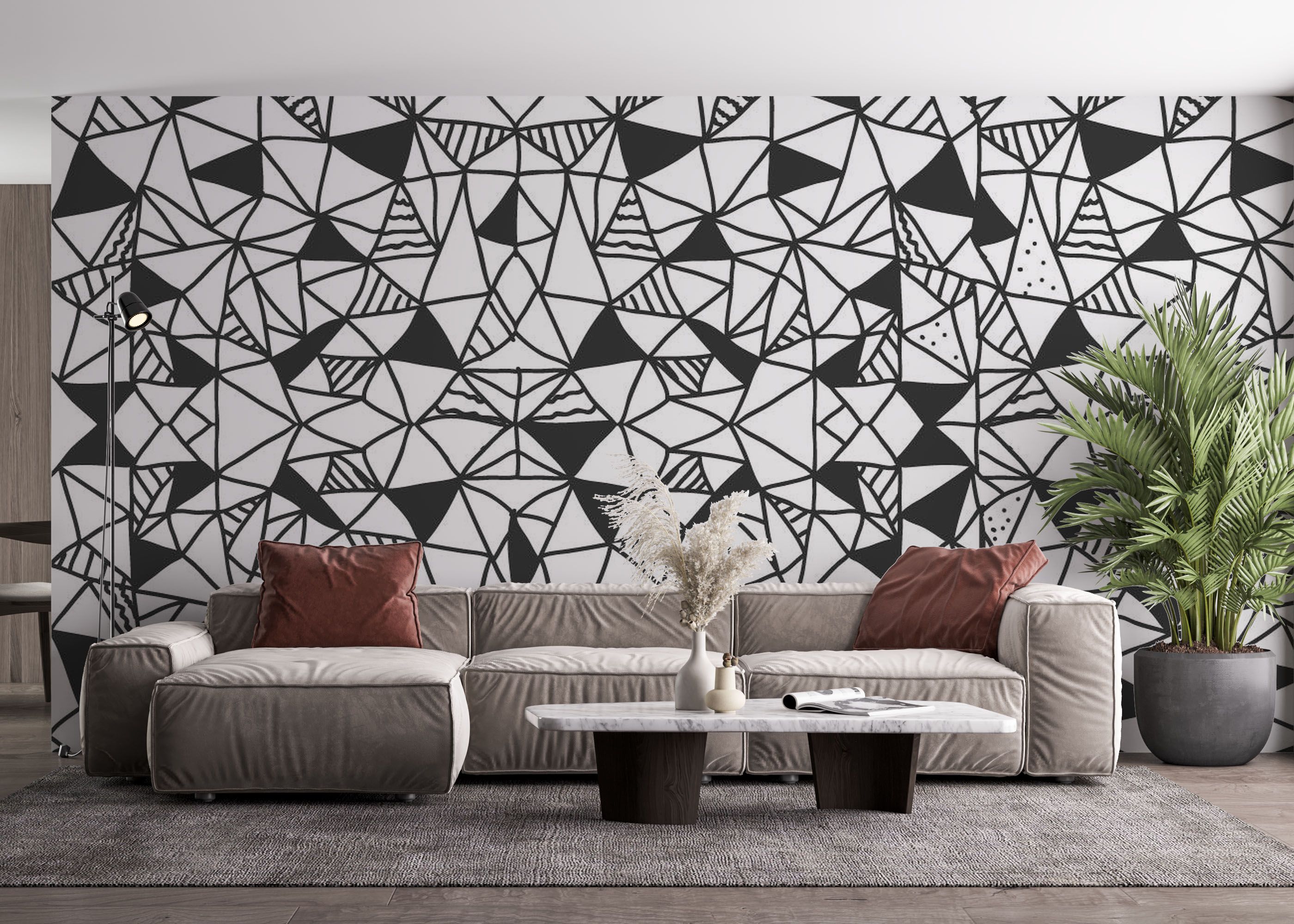Black Triangles Pattern mockup 4