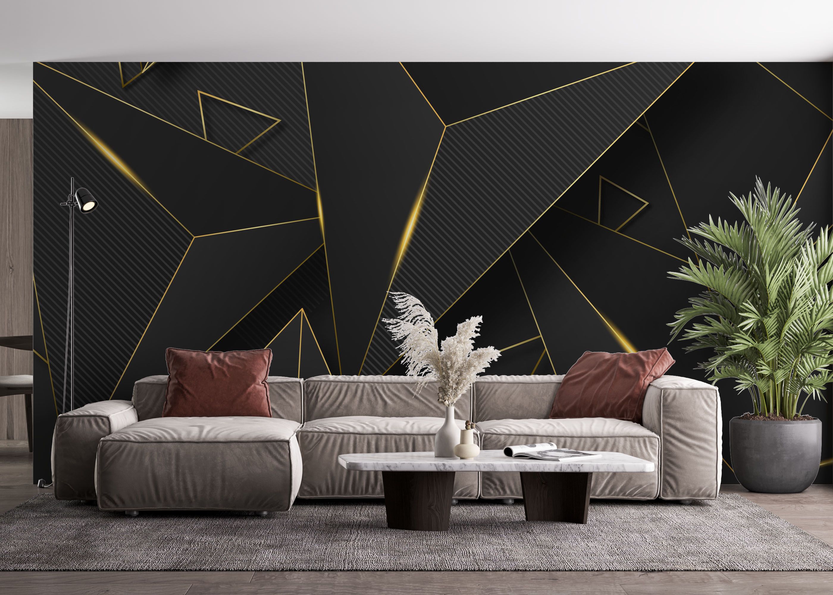 Grey Gold Triangle mockup 4