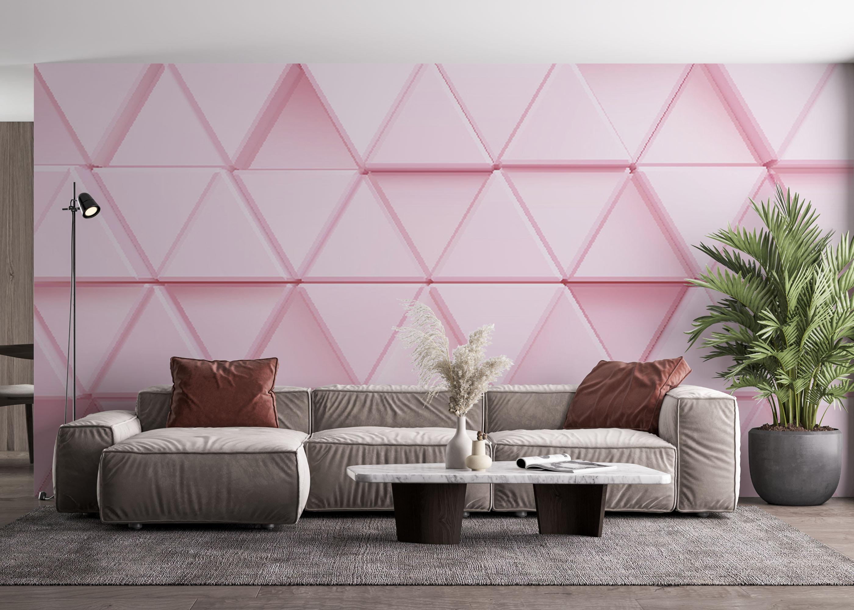Fotótapéta Pink 3d Triangle mockup 4