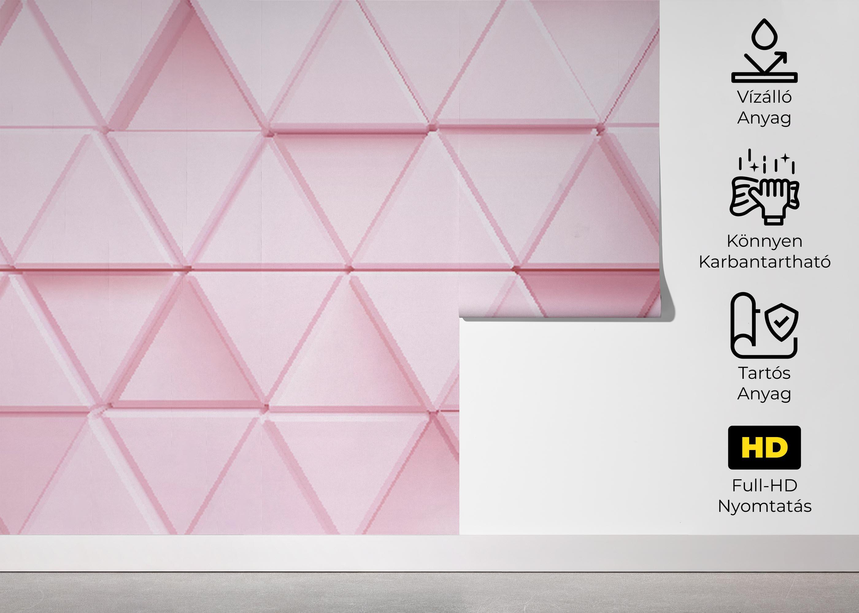 Fotótapéta Pink 3d Triangle mockup 5