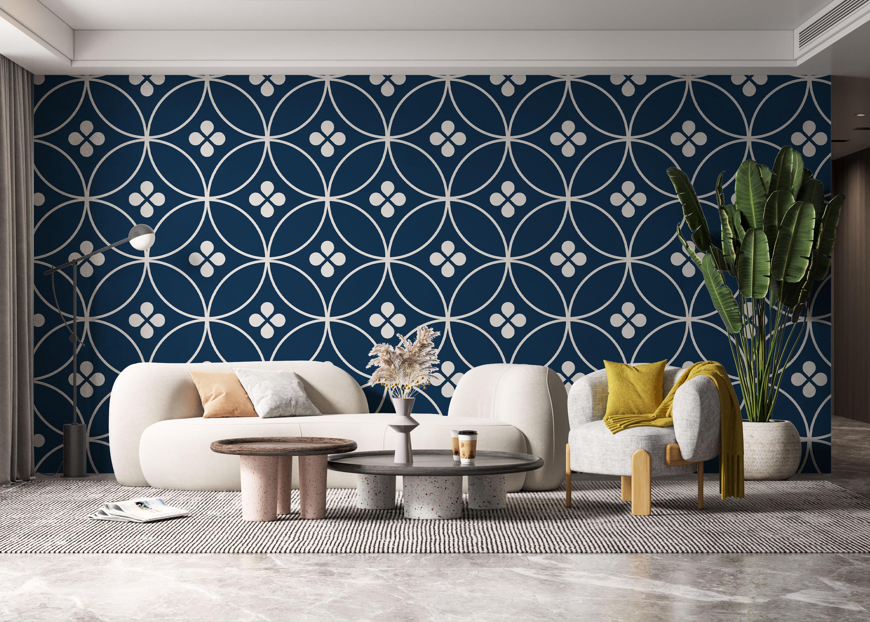 Fotótapéta Blue Circle Flower mockup 6