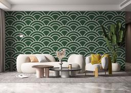 Green Semicircle Pattern mockup 6