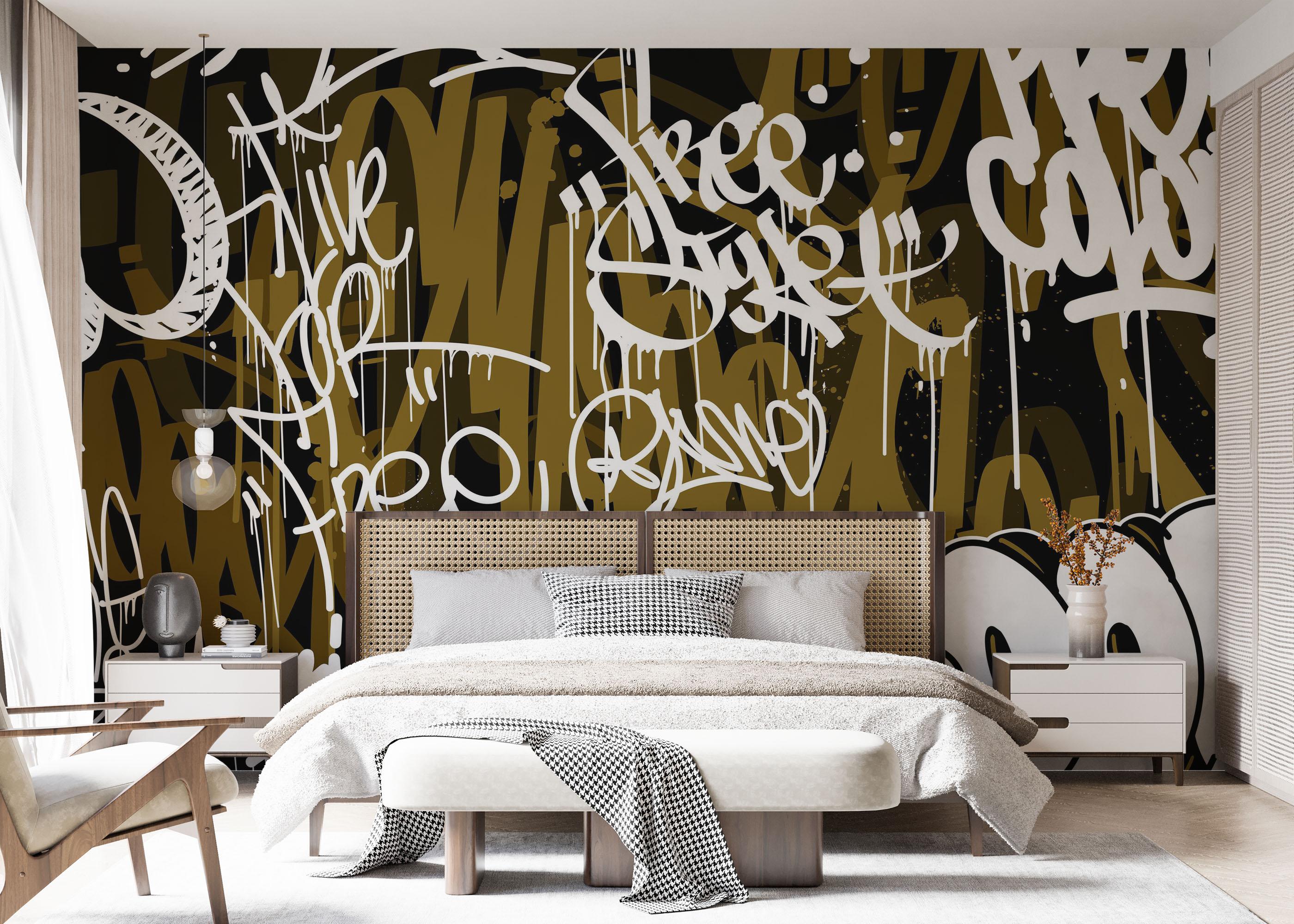 Fotótapéta Brown White Graffiti mockup 7