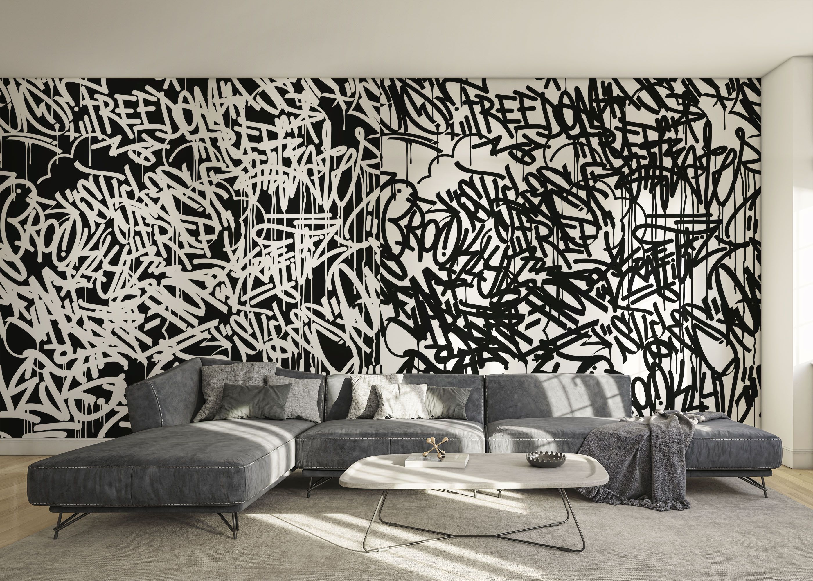 Black White Graffiti mockup 0