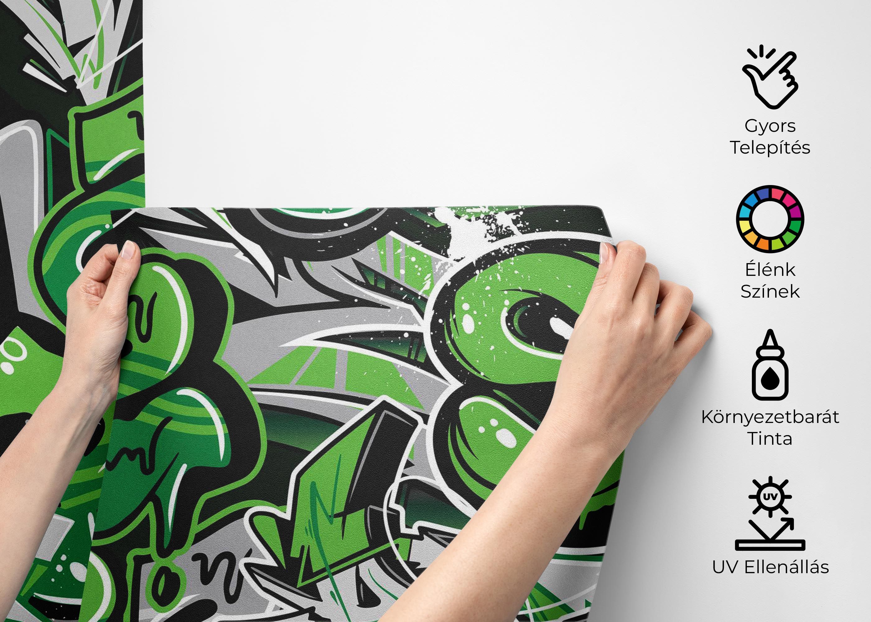 Green Letters Graffiti mockup 2