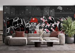 Graffiti Grey Wall mockup 4