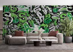 Green Letters Graffiti mockup 4