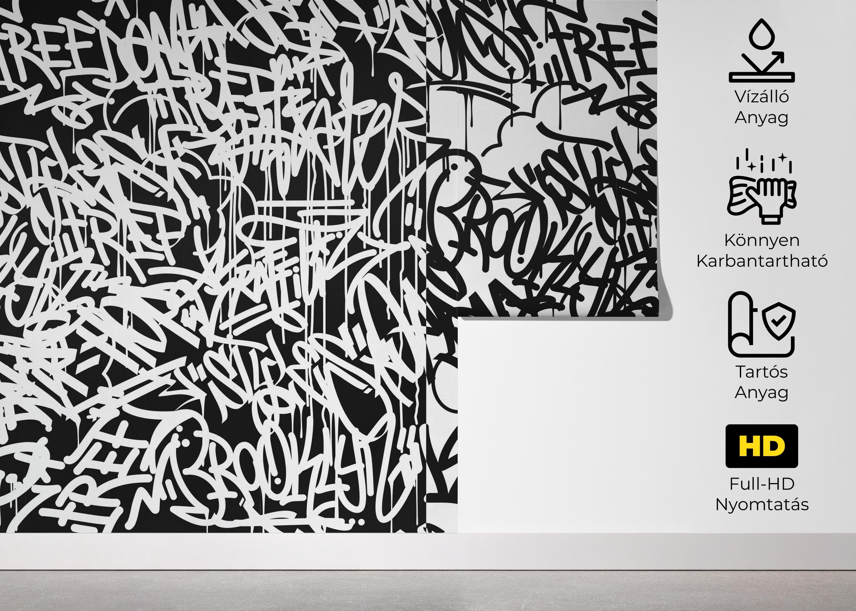 Black White Graffiti mockup 5