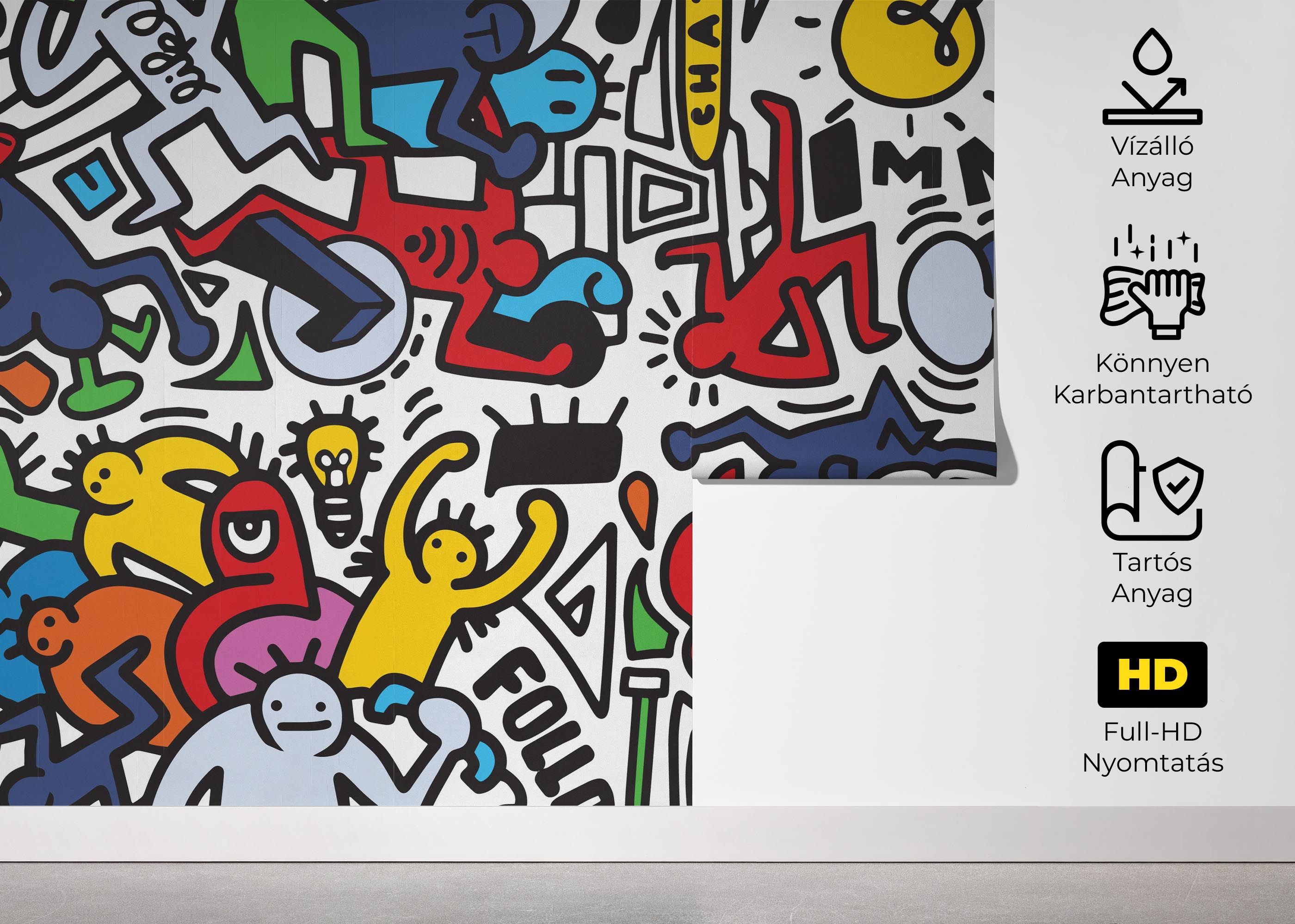 Colorful Doodle Graffiti mockup 5