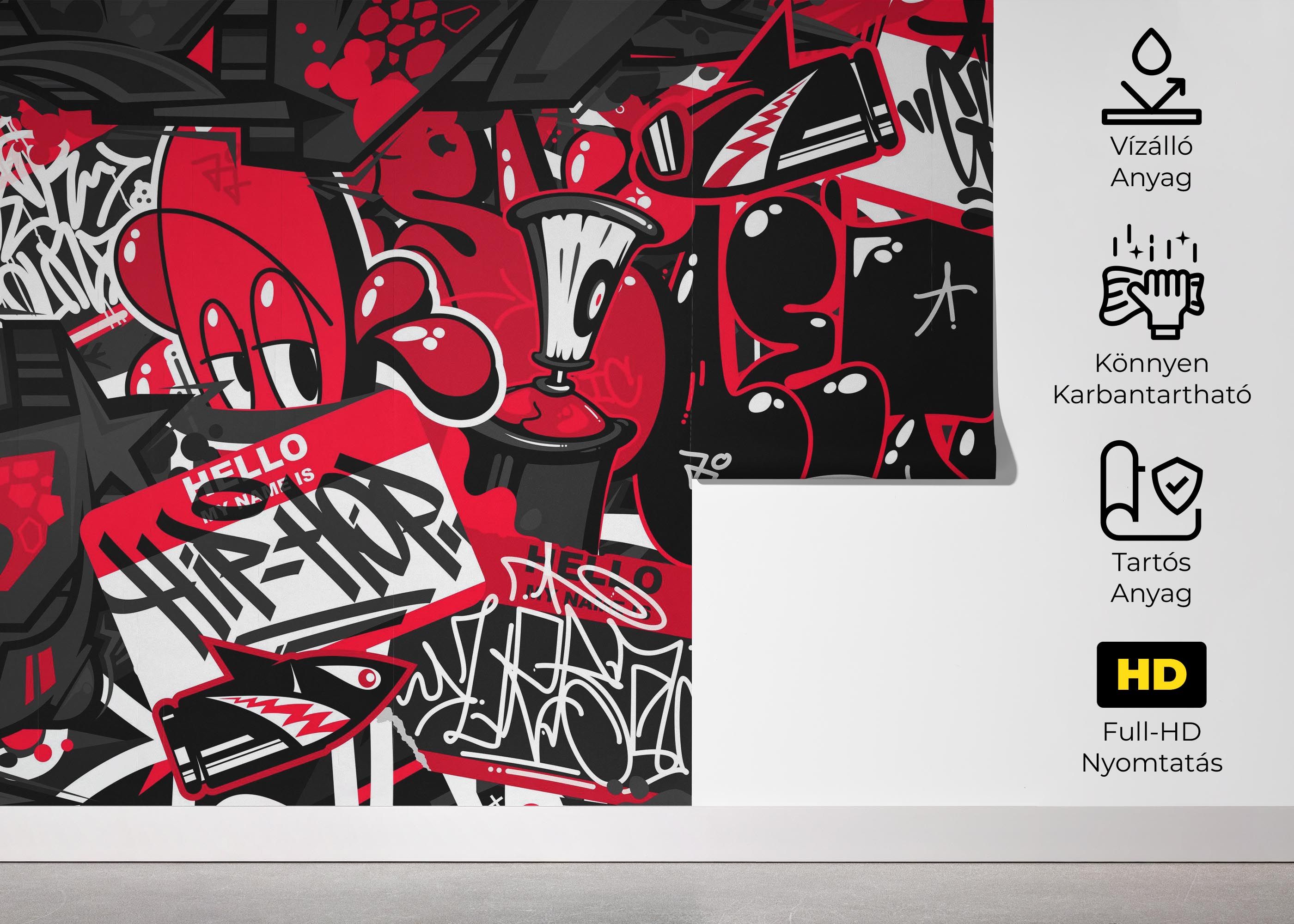 Graffiti Black Red mockup 5