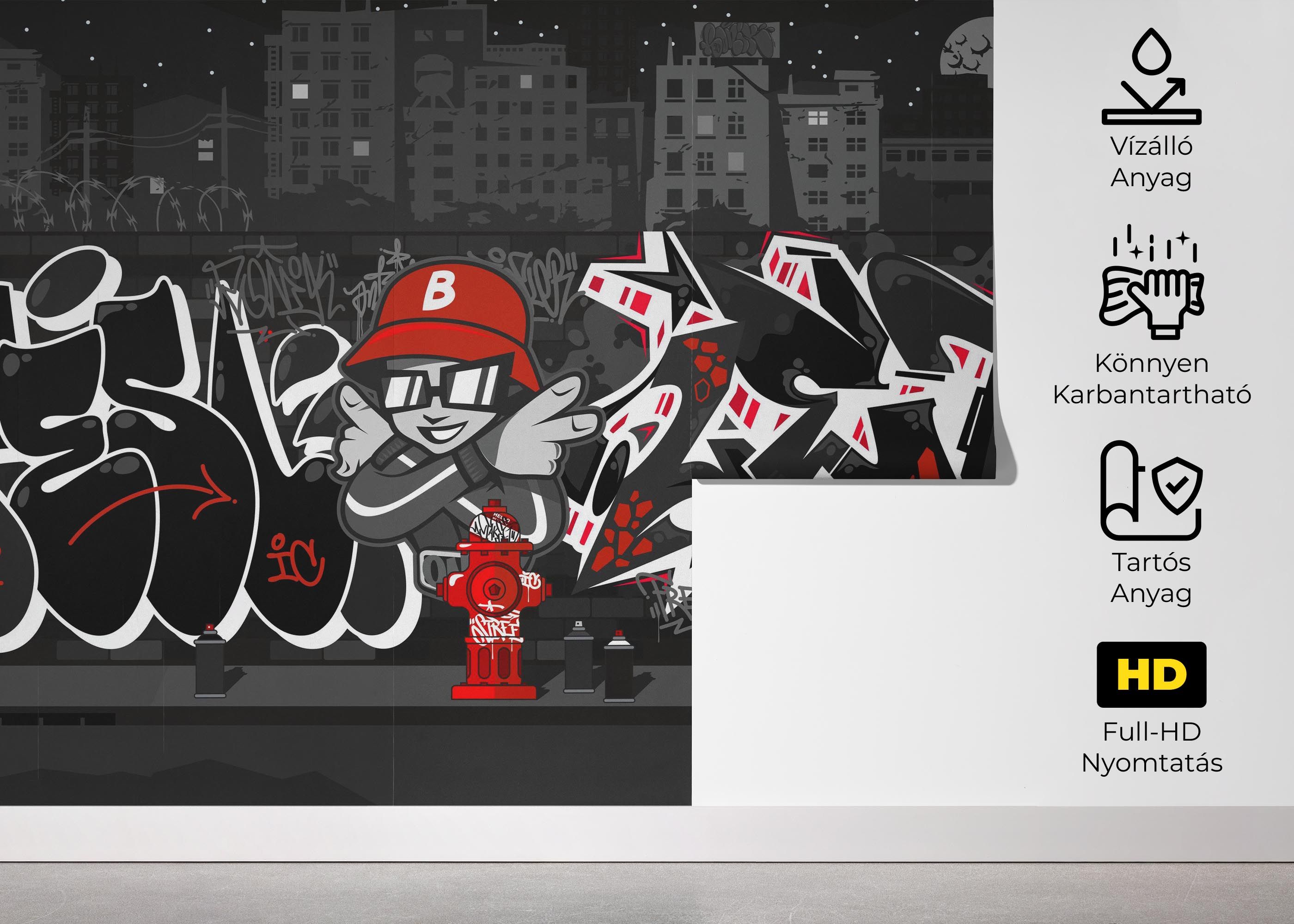 Graffiti Grey Wall mockup 5