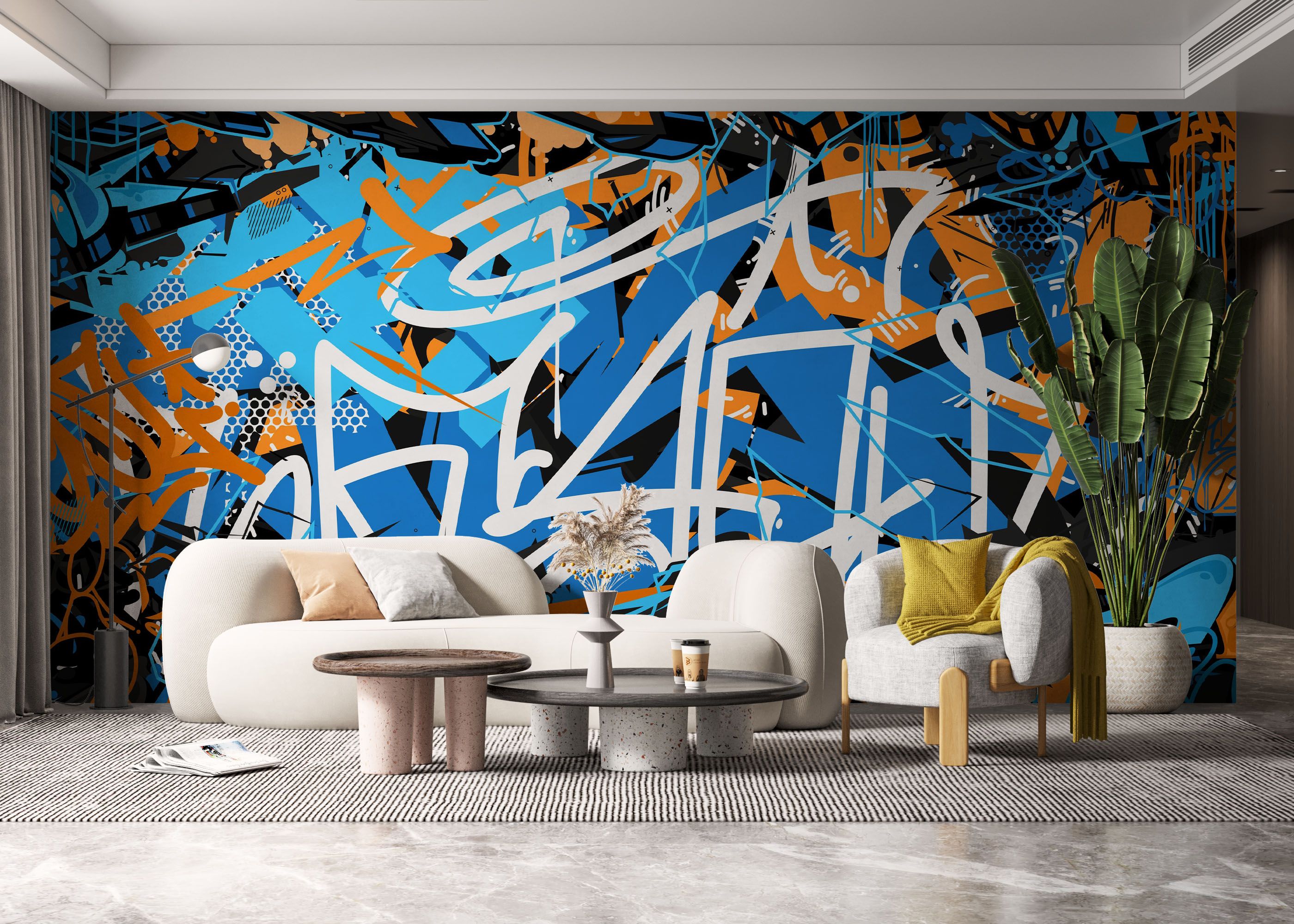 Graffiti Blue Orange mockup 6