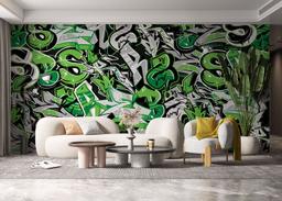 Green Letters Graffiti mockup 6