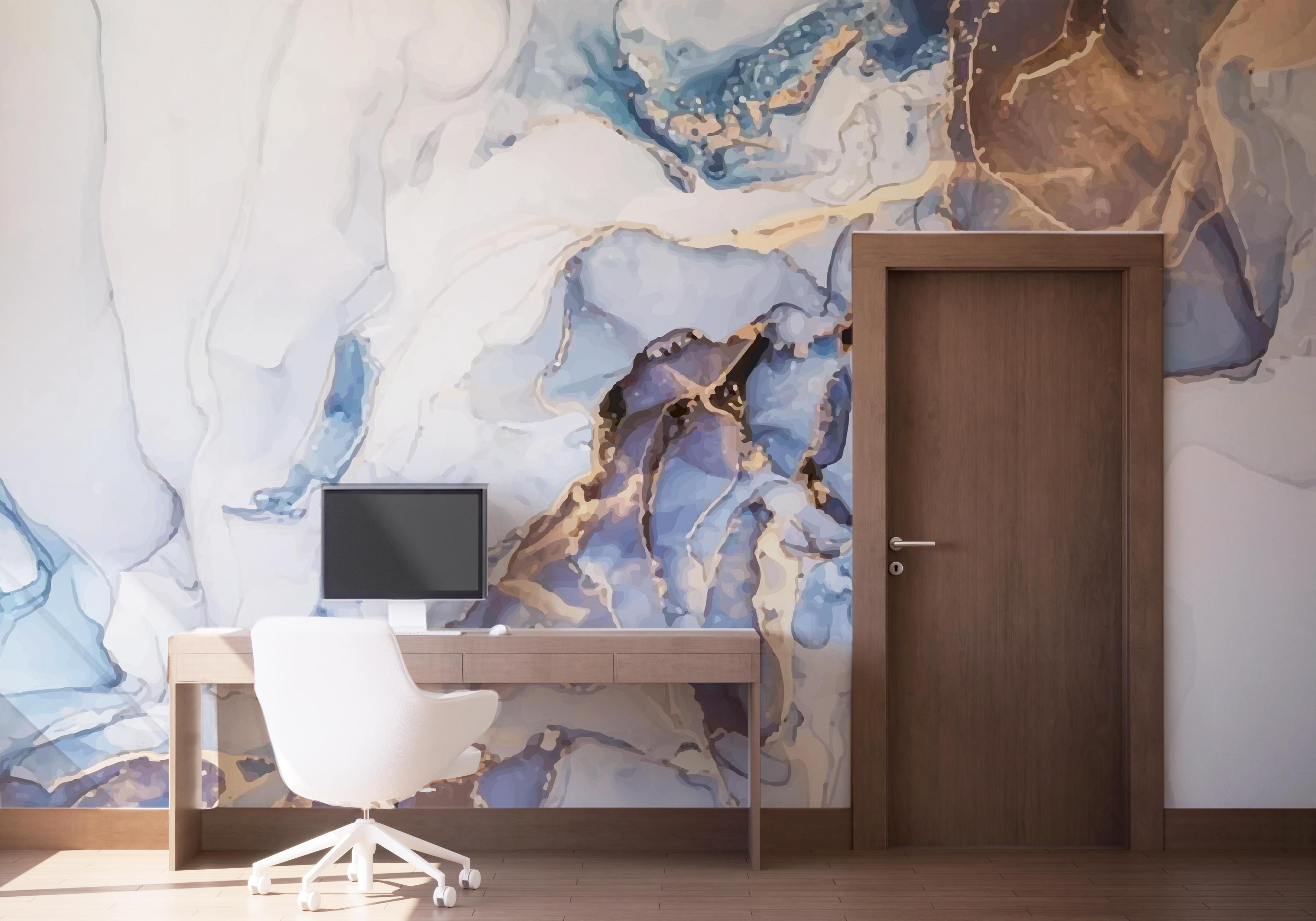 Fotótapéta Pastel Blue Marble mockup 1