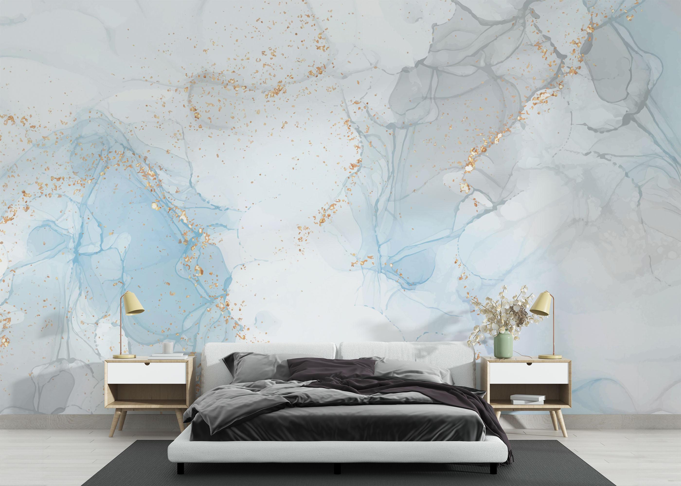 Fotótapéta Blue Alcohol Marble mockup 3