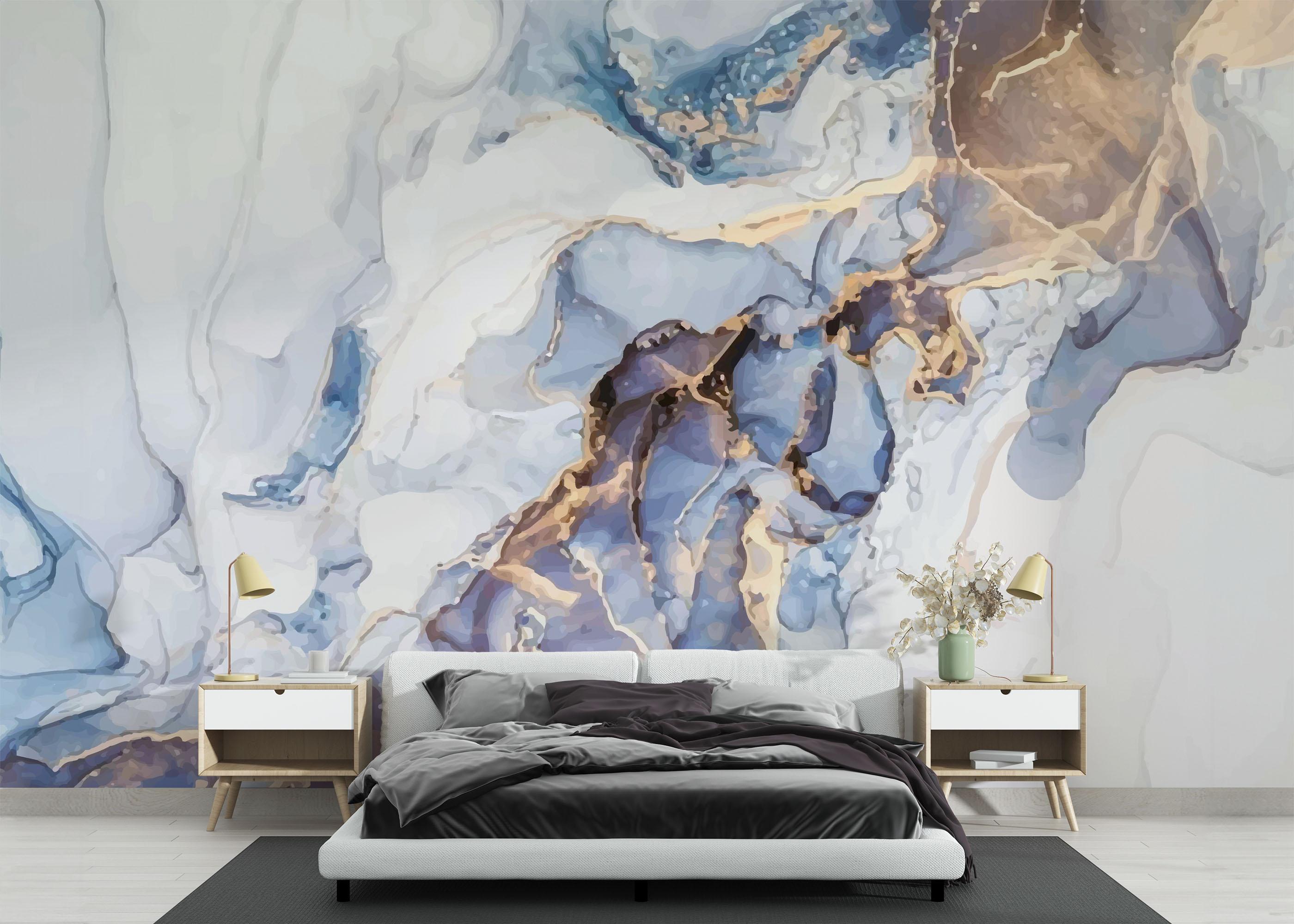 Fotótapéta Pastel Blue Marble mockup 3