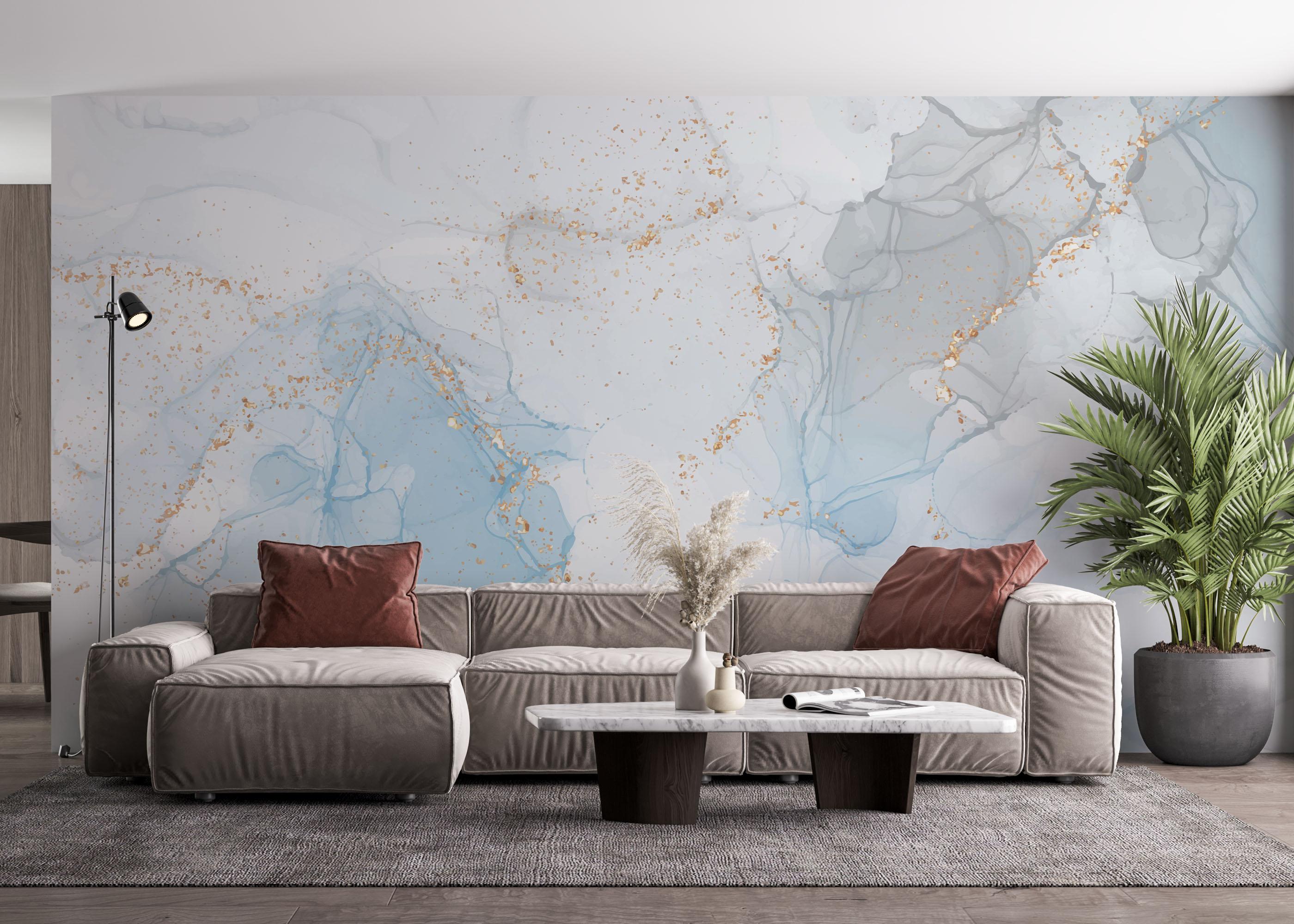 Fotótapéta Blue Alcohol Marble mockup 4