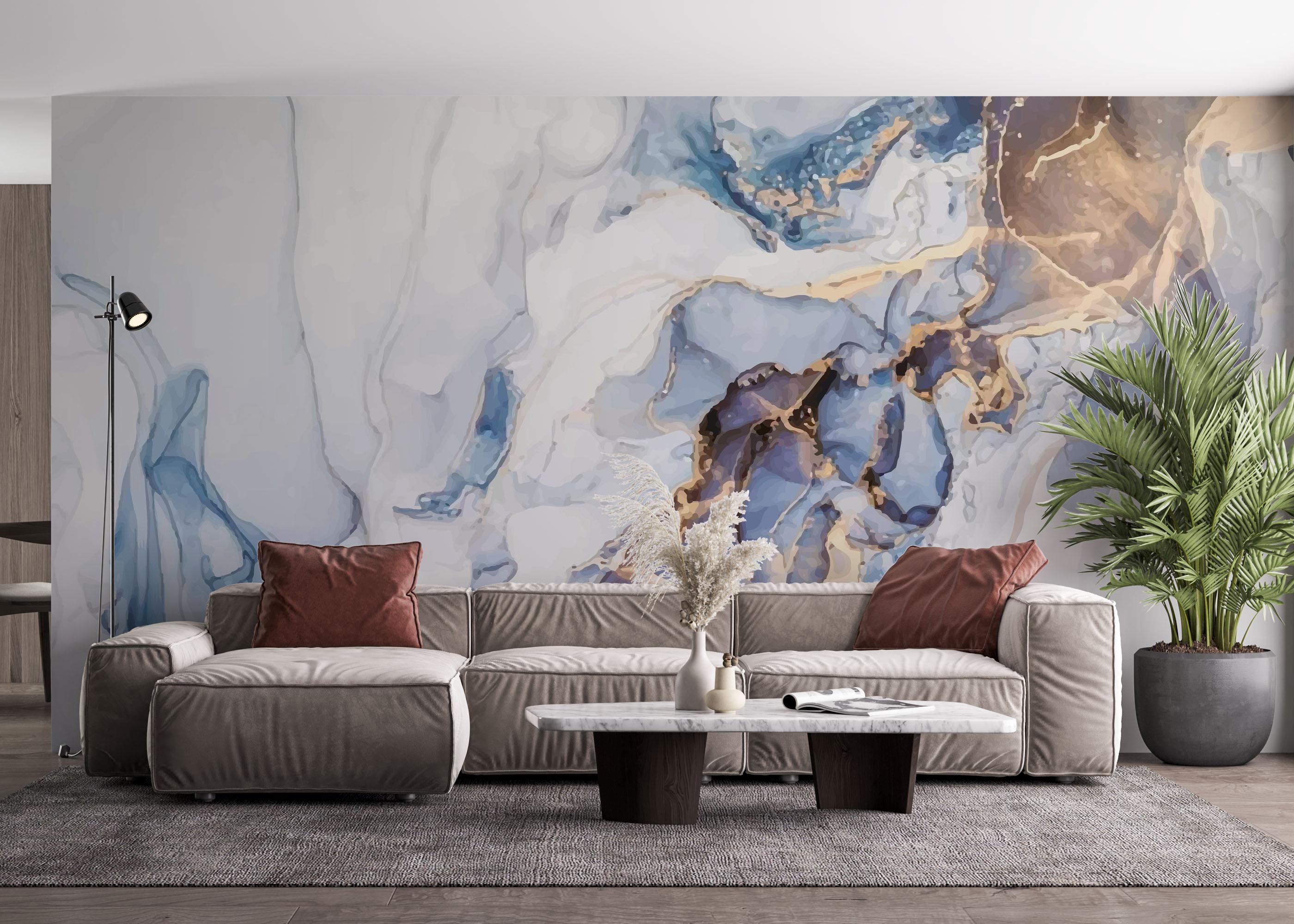 Fotótapéta Pastel Blue Marble mockup 4