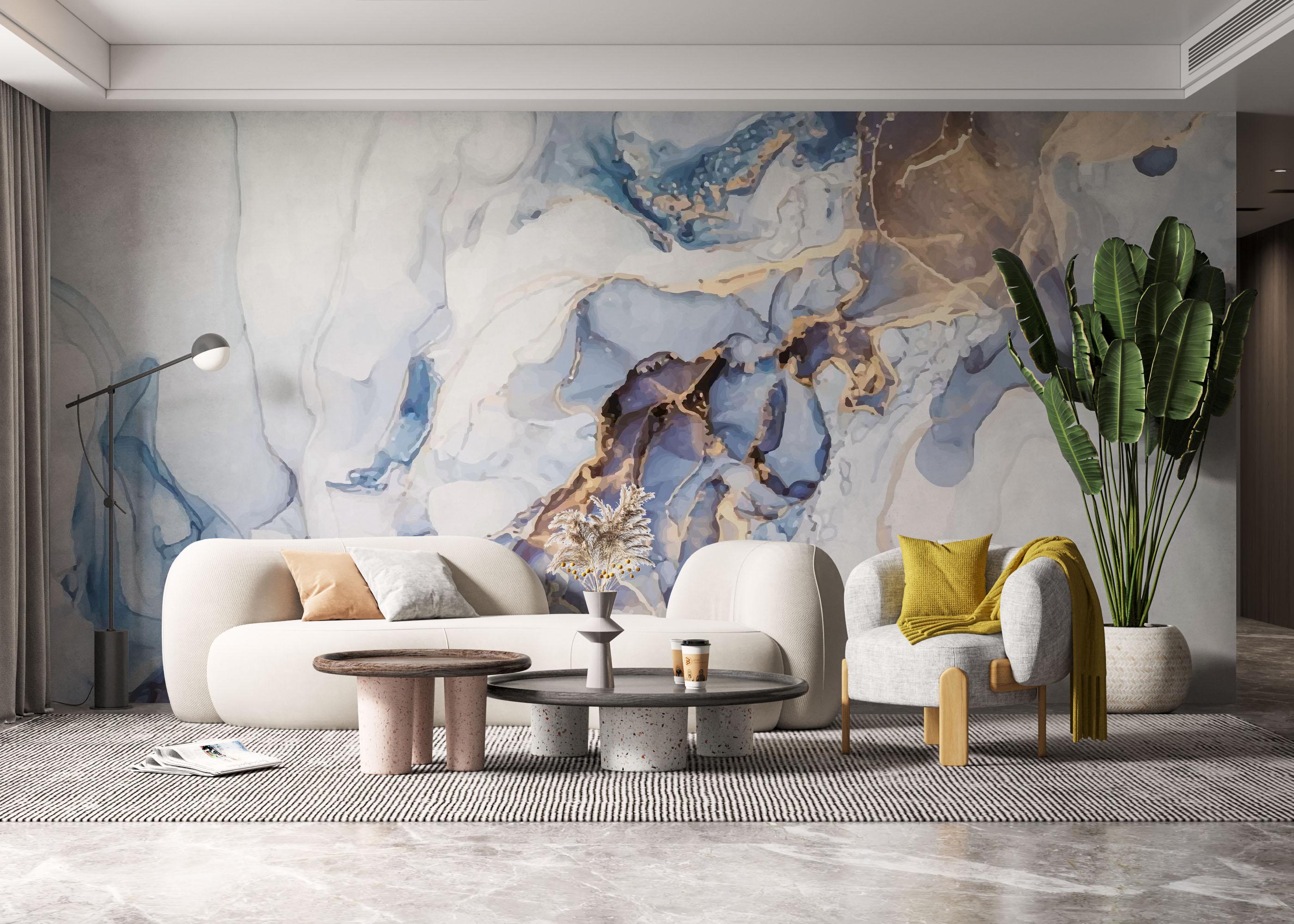 Fotótapéta Pastel Blue Marble mockup 6