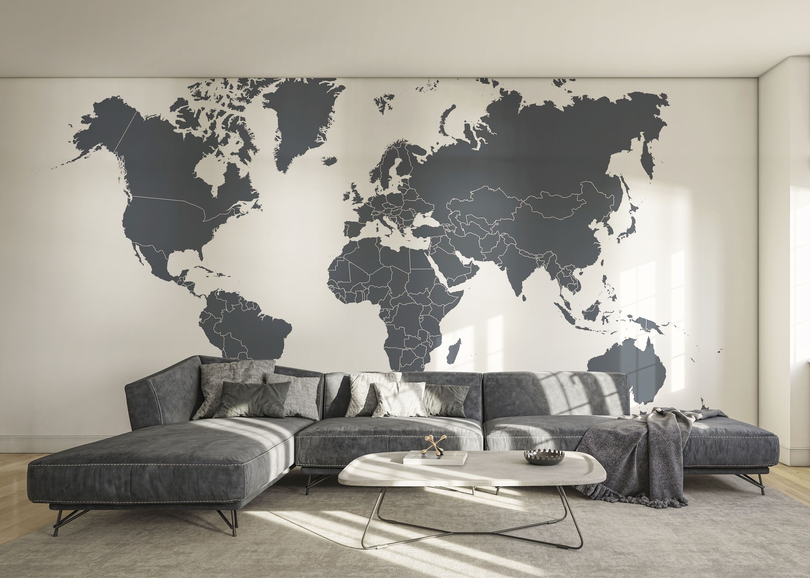 Grey World Map mockup 0