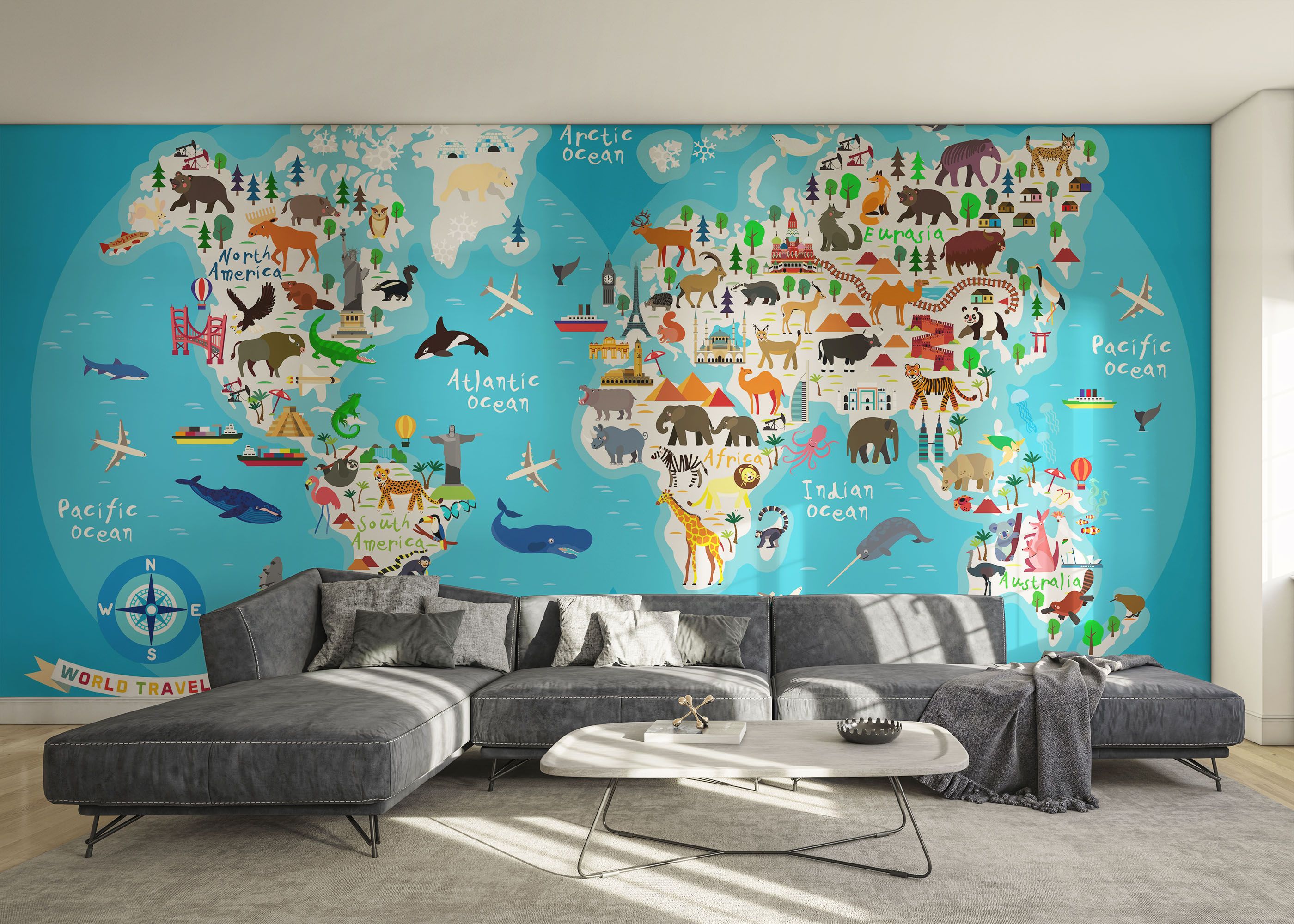 World Map Animals mockup 0