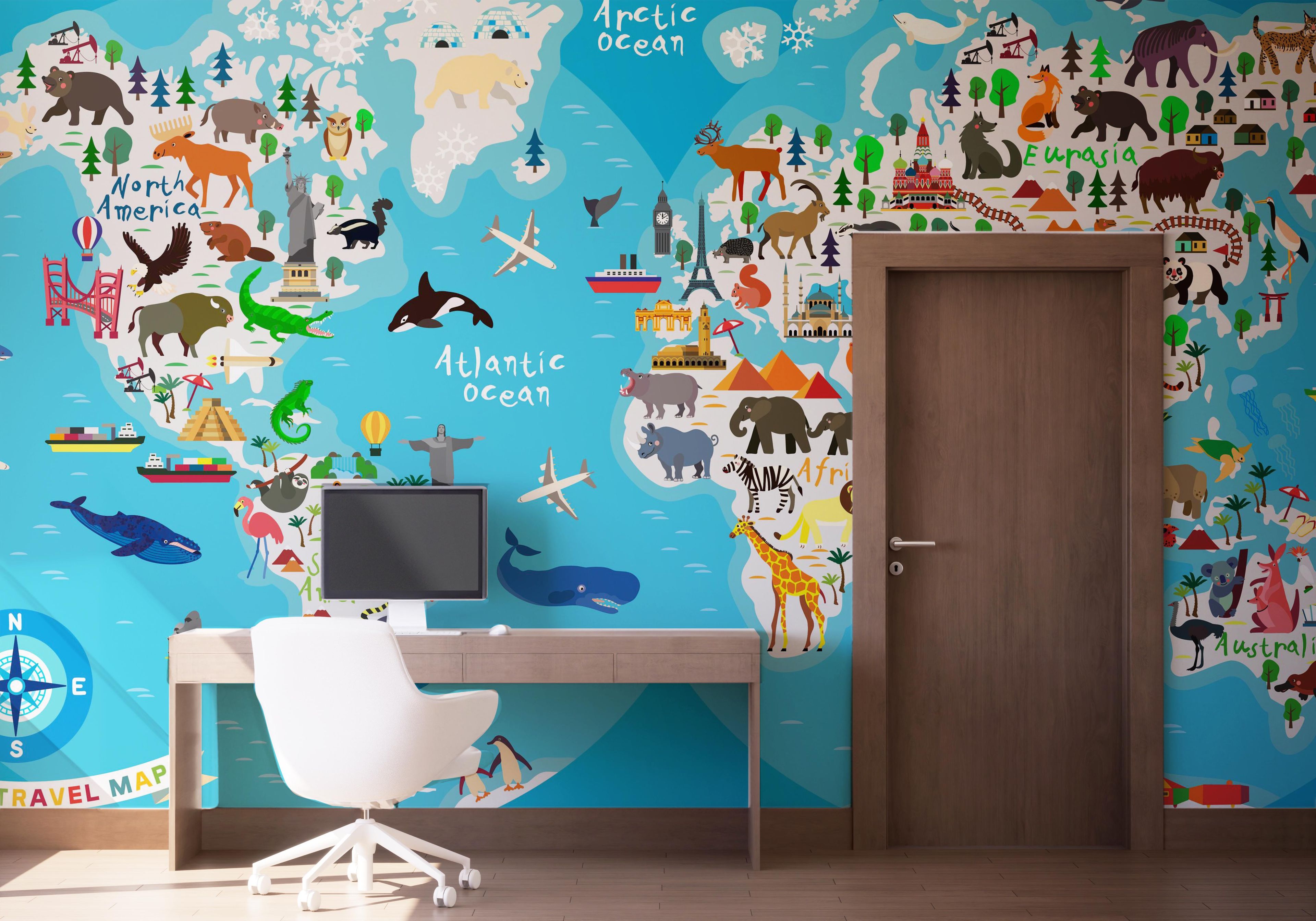 World Map Animals mockup 1