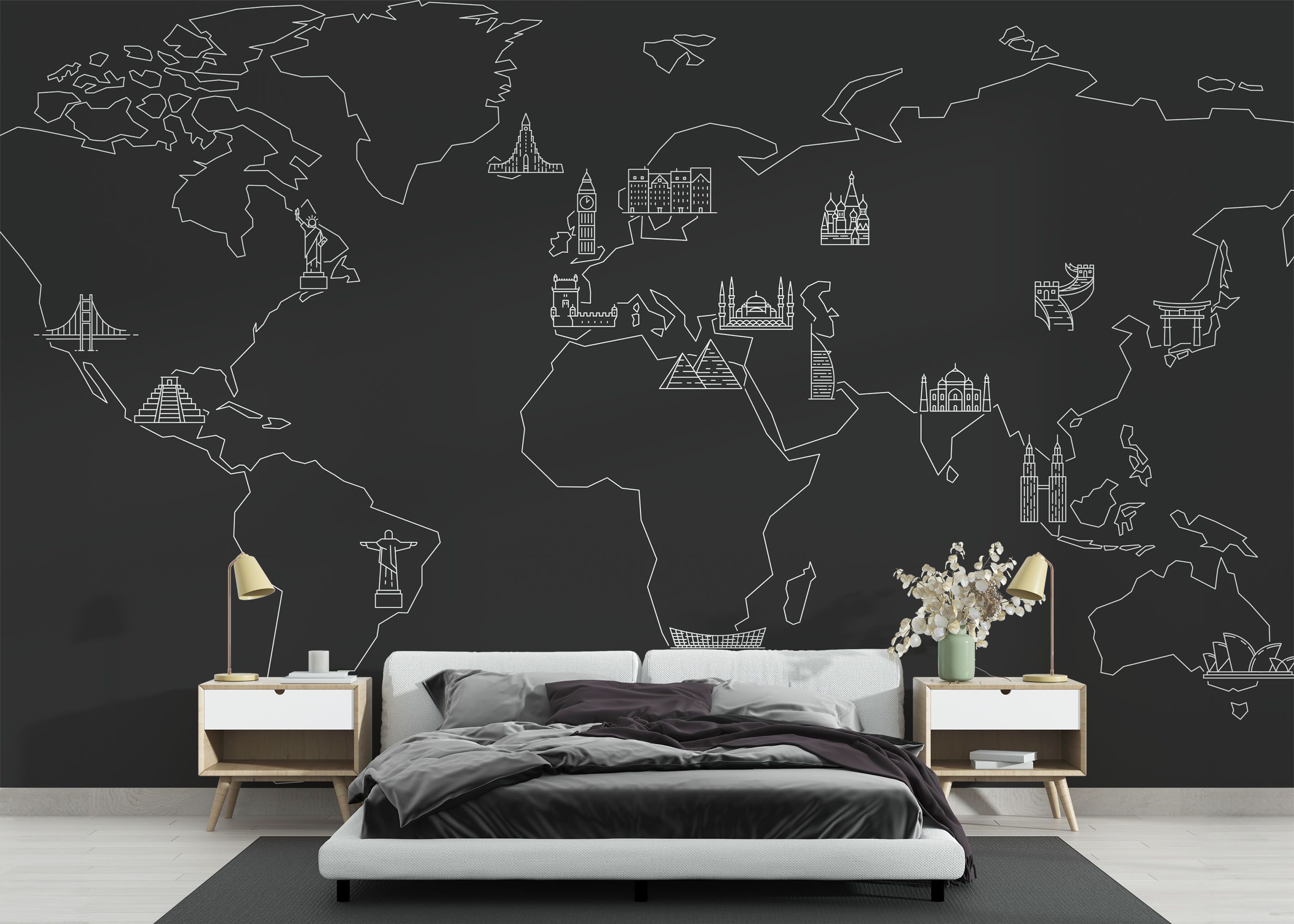 Grey White Map mockup 3